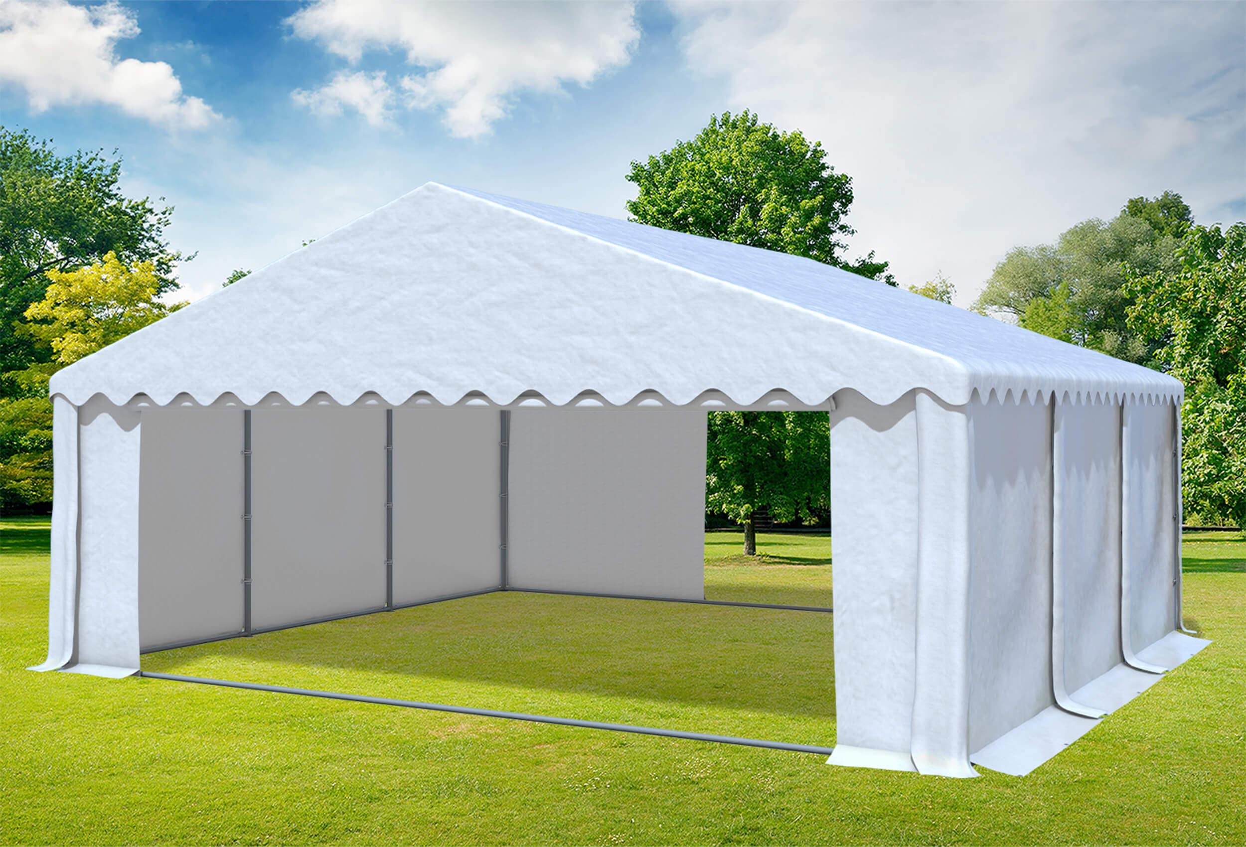 6x6 m Partyzelt, PVC weiß