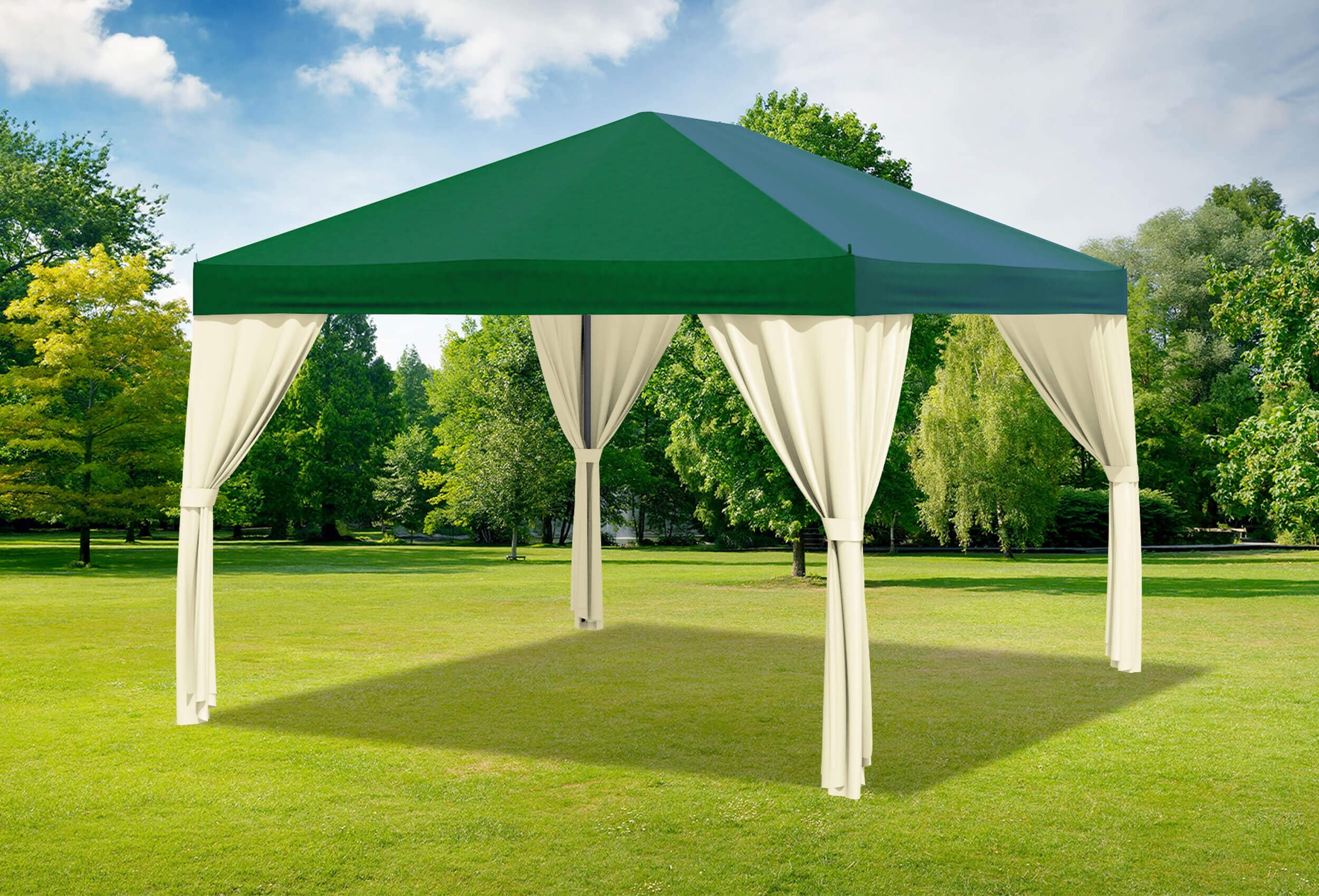 3x4 m Pavillon, Premium PVC Sahara Grün