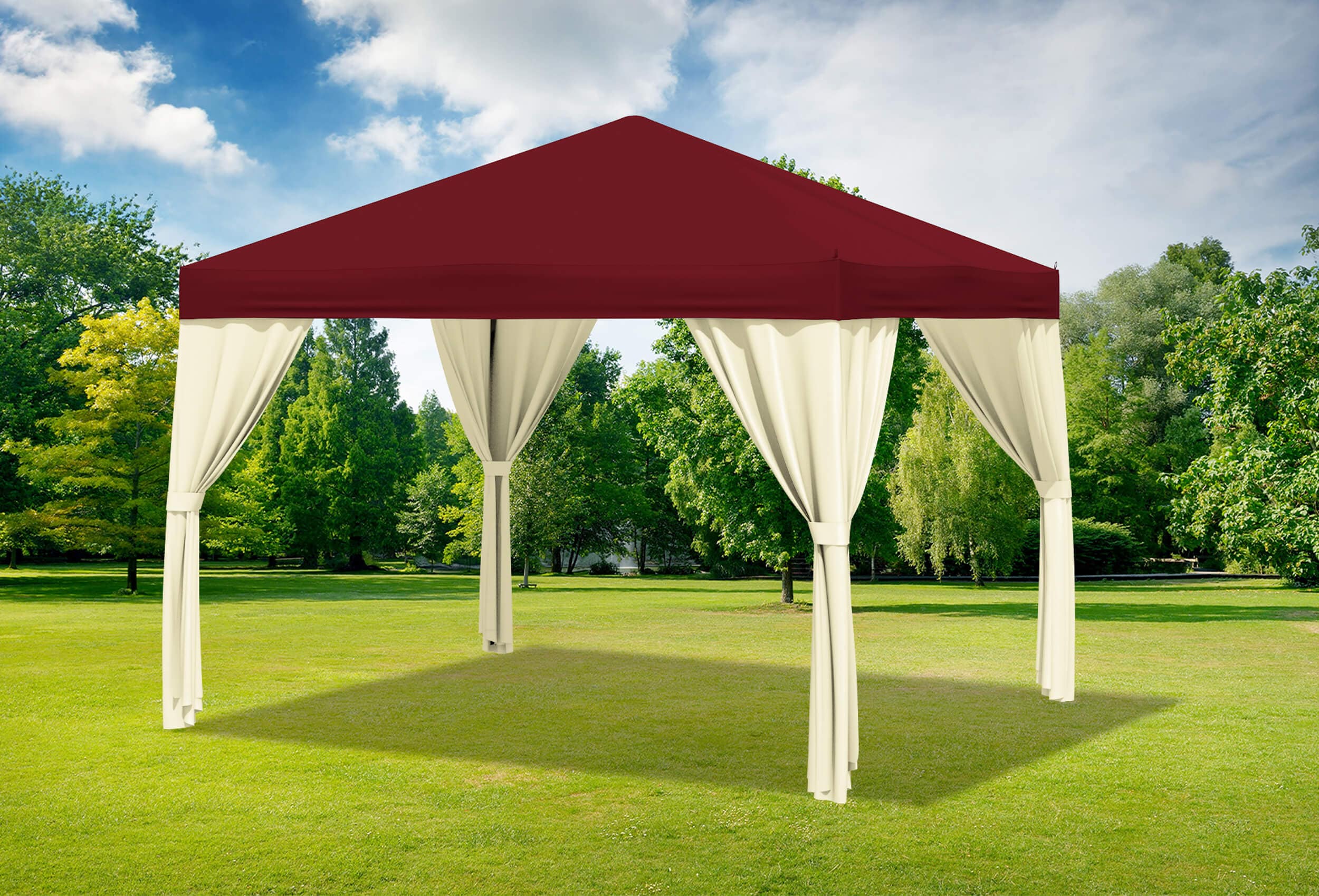 3x3 m Pavillon, Polyester PVC Sahara bordeaux