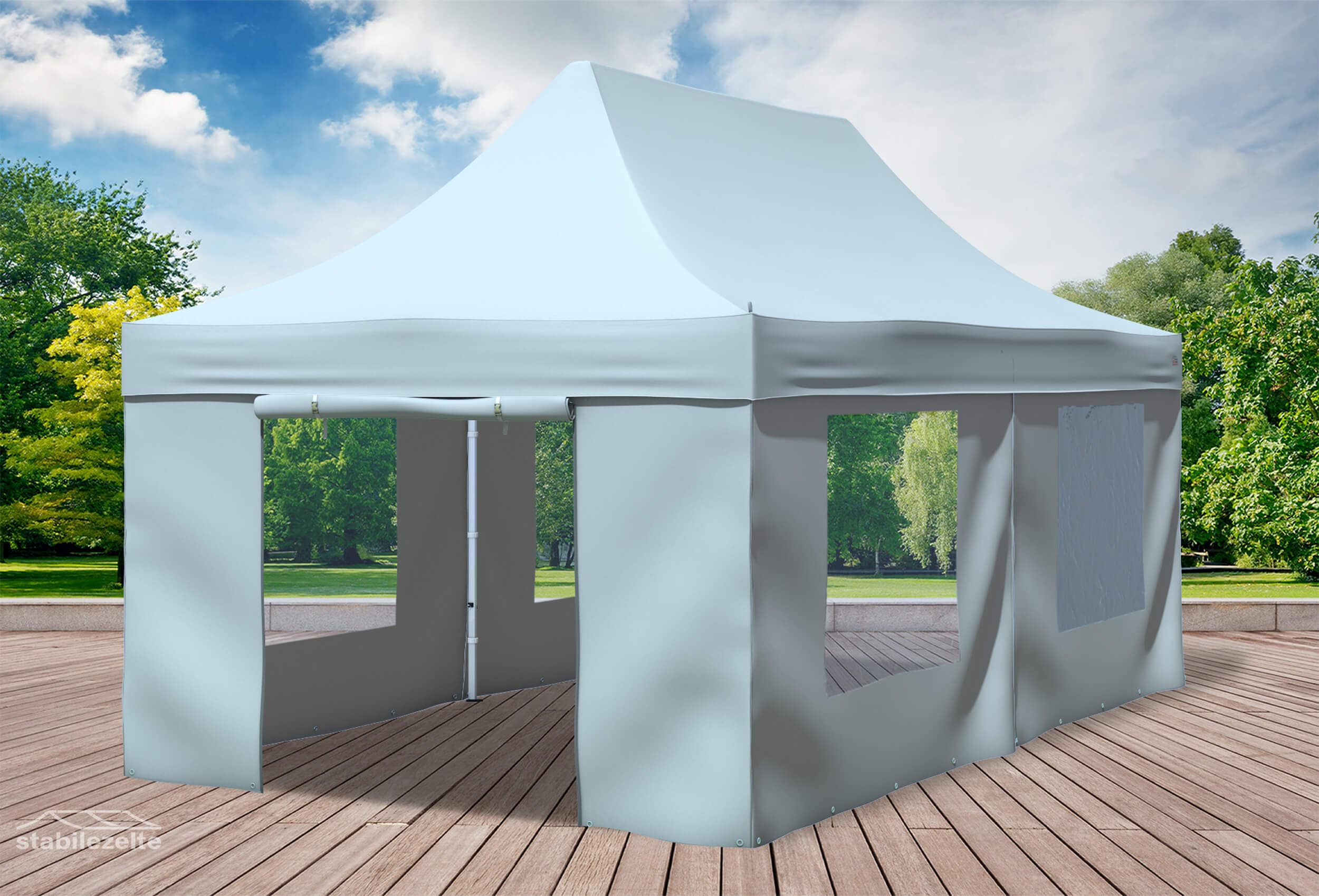 3x6 m Faltpavillon, grau