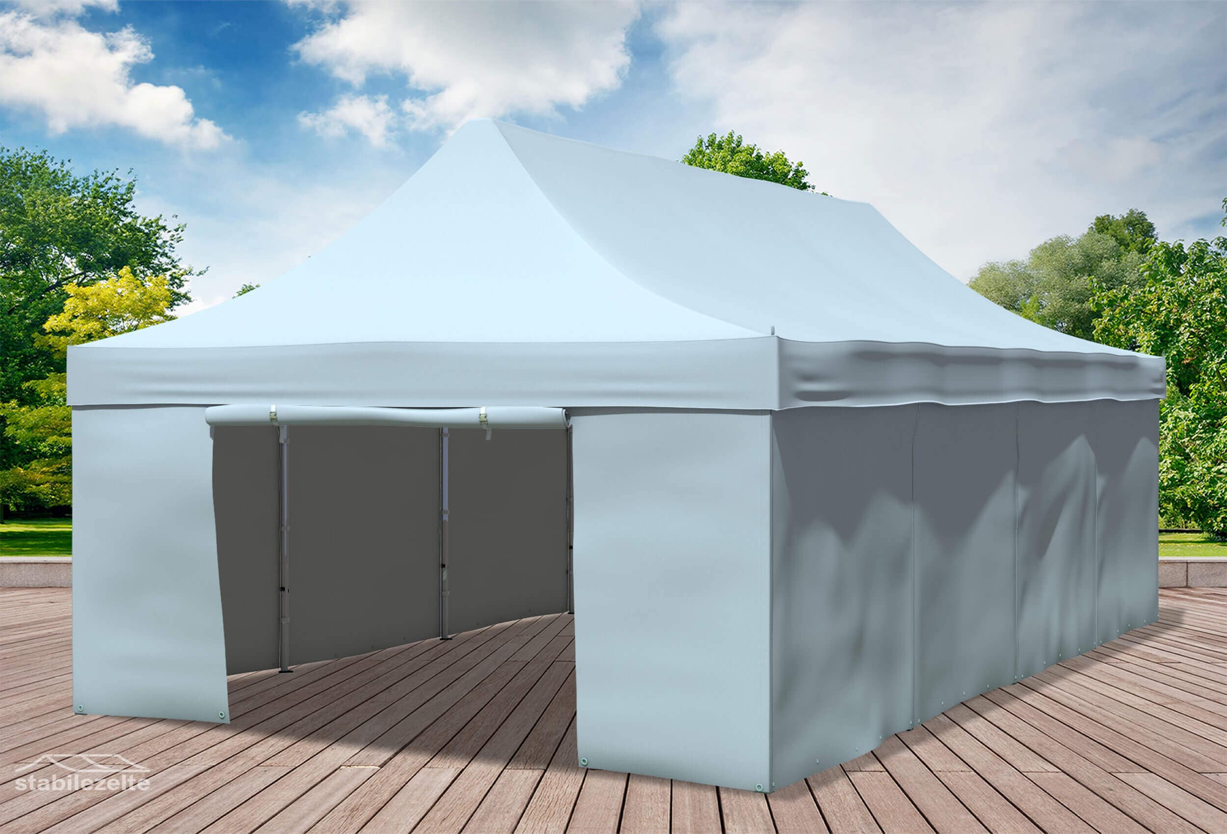 4x8 m Faltpavillon, grau