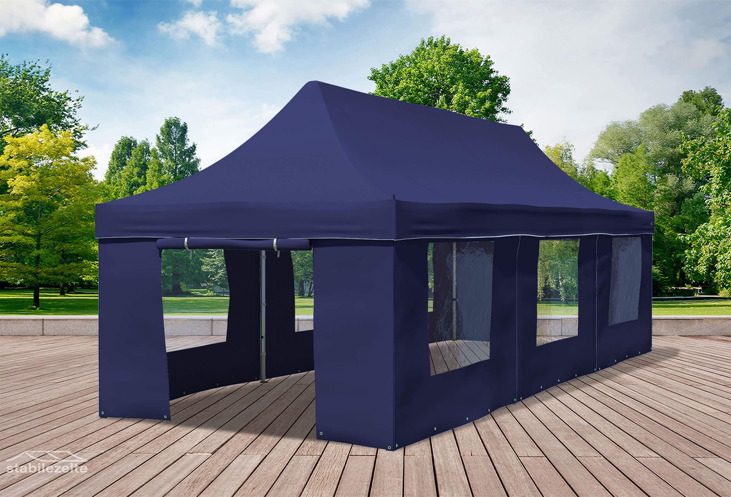 3x9 m Faltpavillon, blau