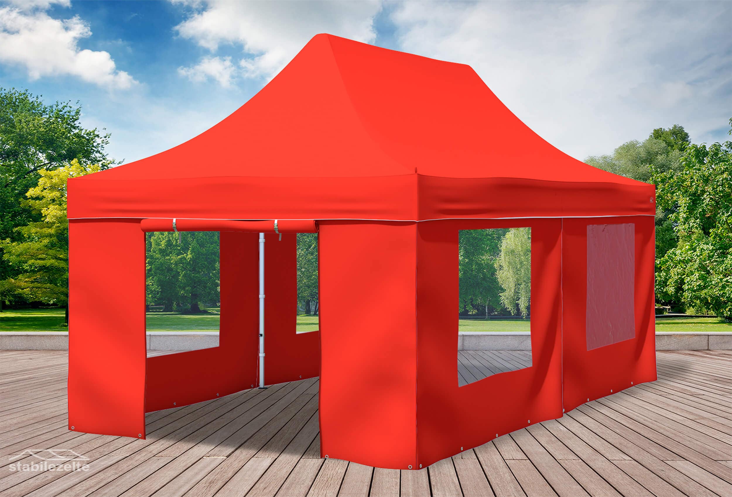 3x6 m Faltpavillon, rot