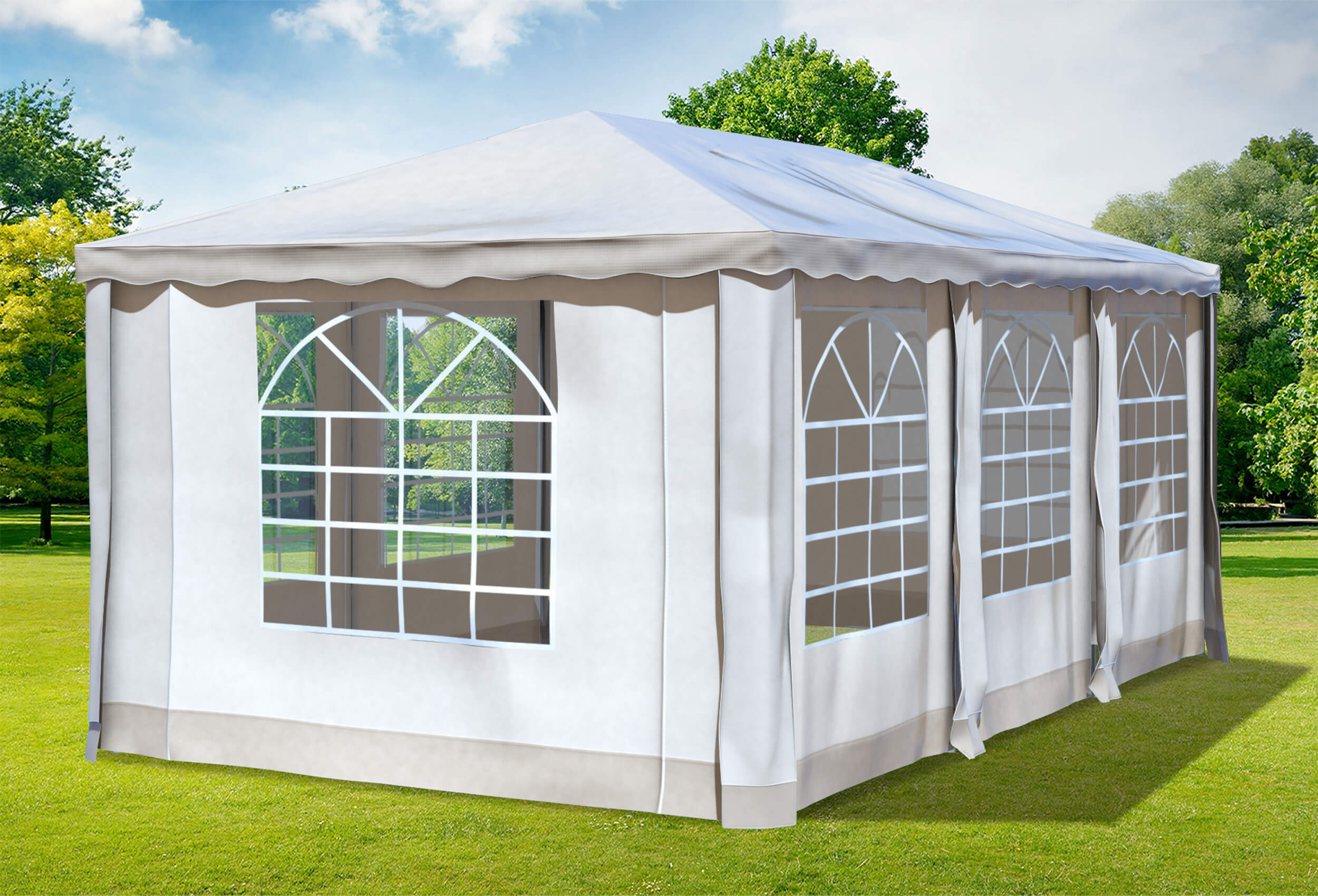 3x6 m Pavillon, Premium PVC Deluxe braun