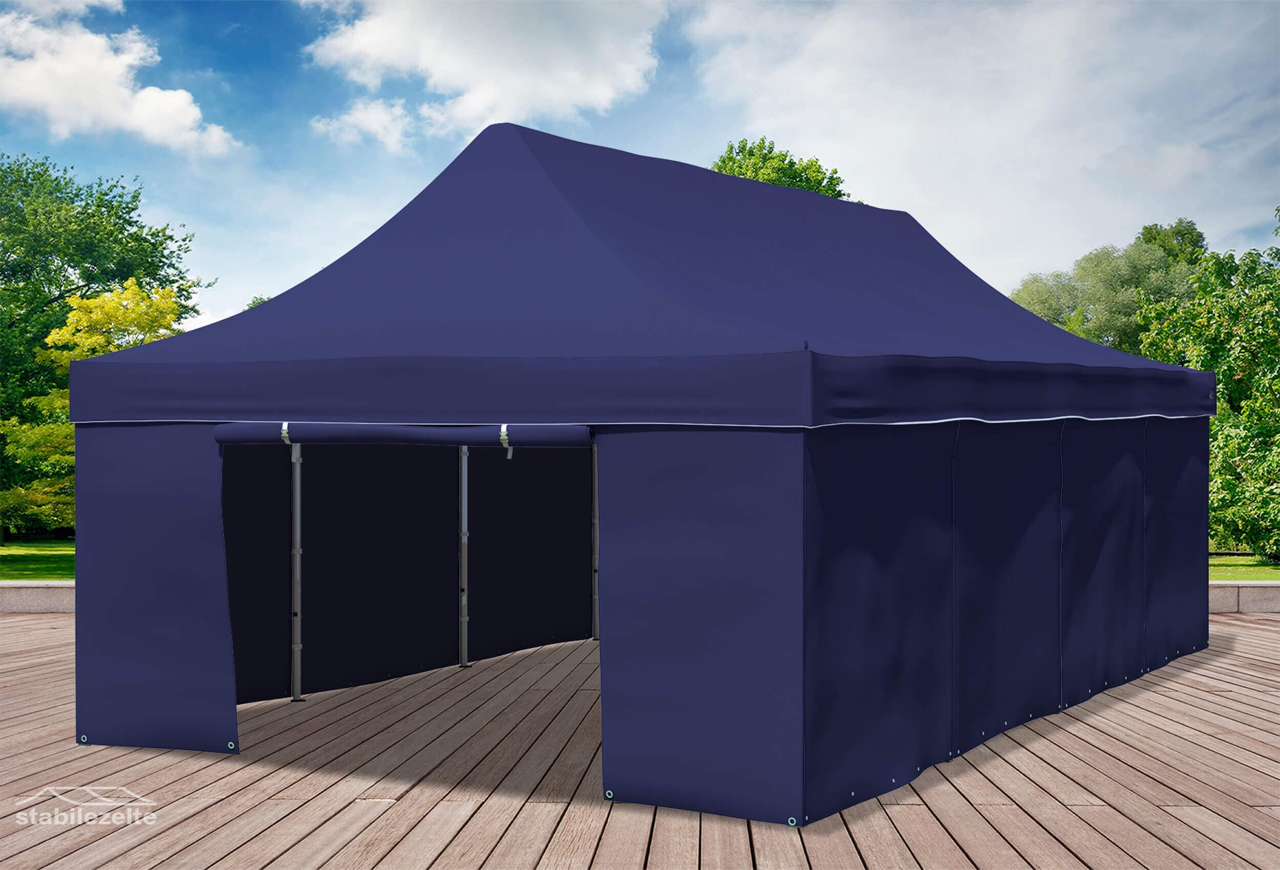 4x8 m Faltpavillon, blau