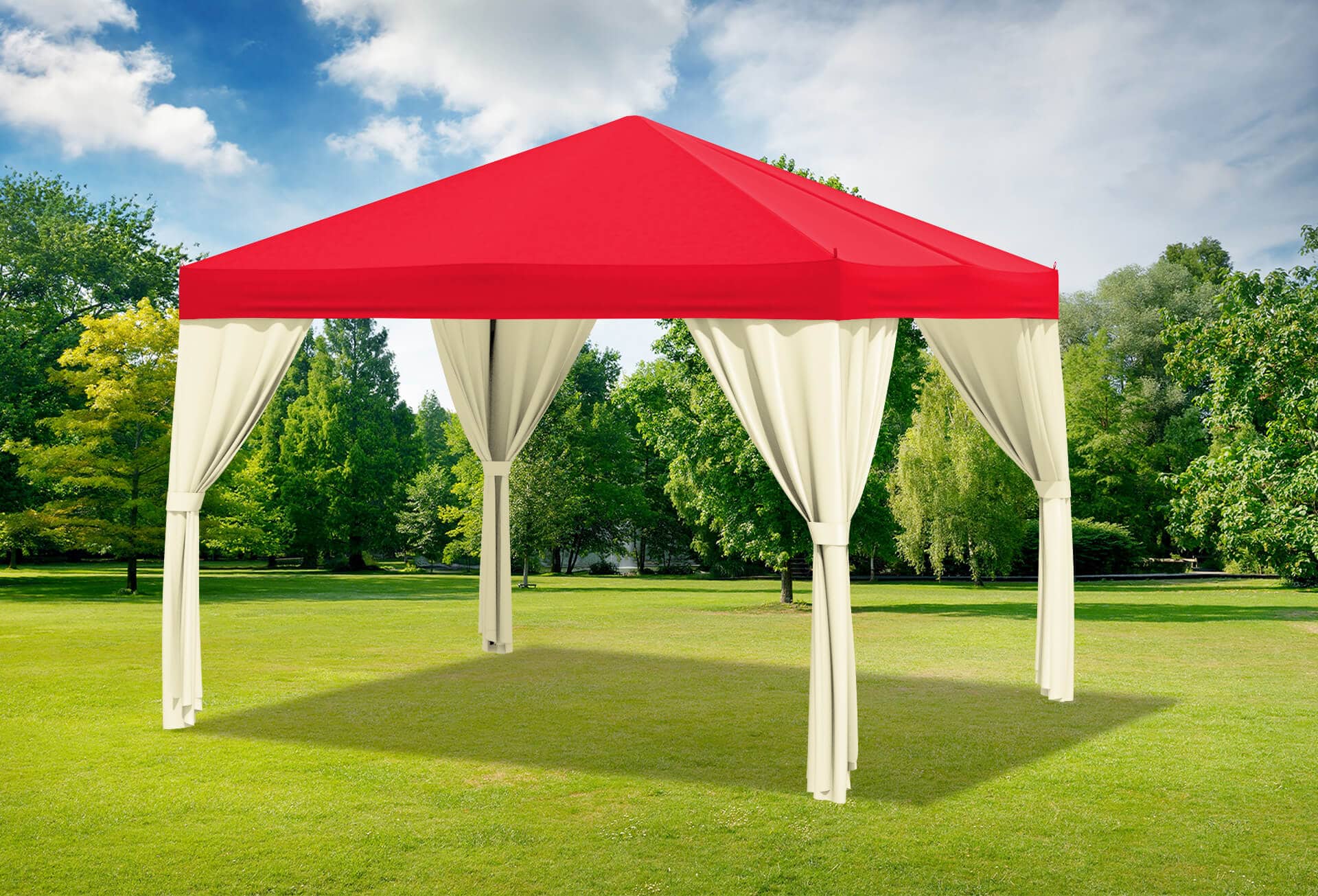 3x3 m Pavillon, Premium PVC Sahara rot