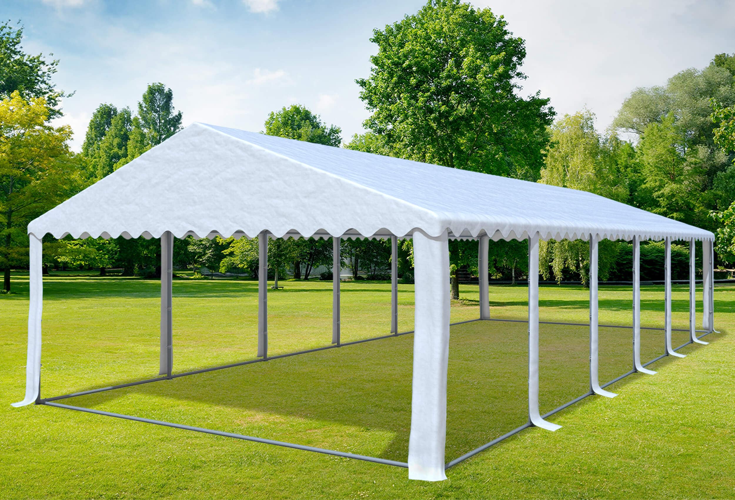 5x12 m Partyzelt, PVC weiß