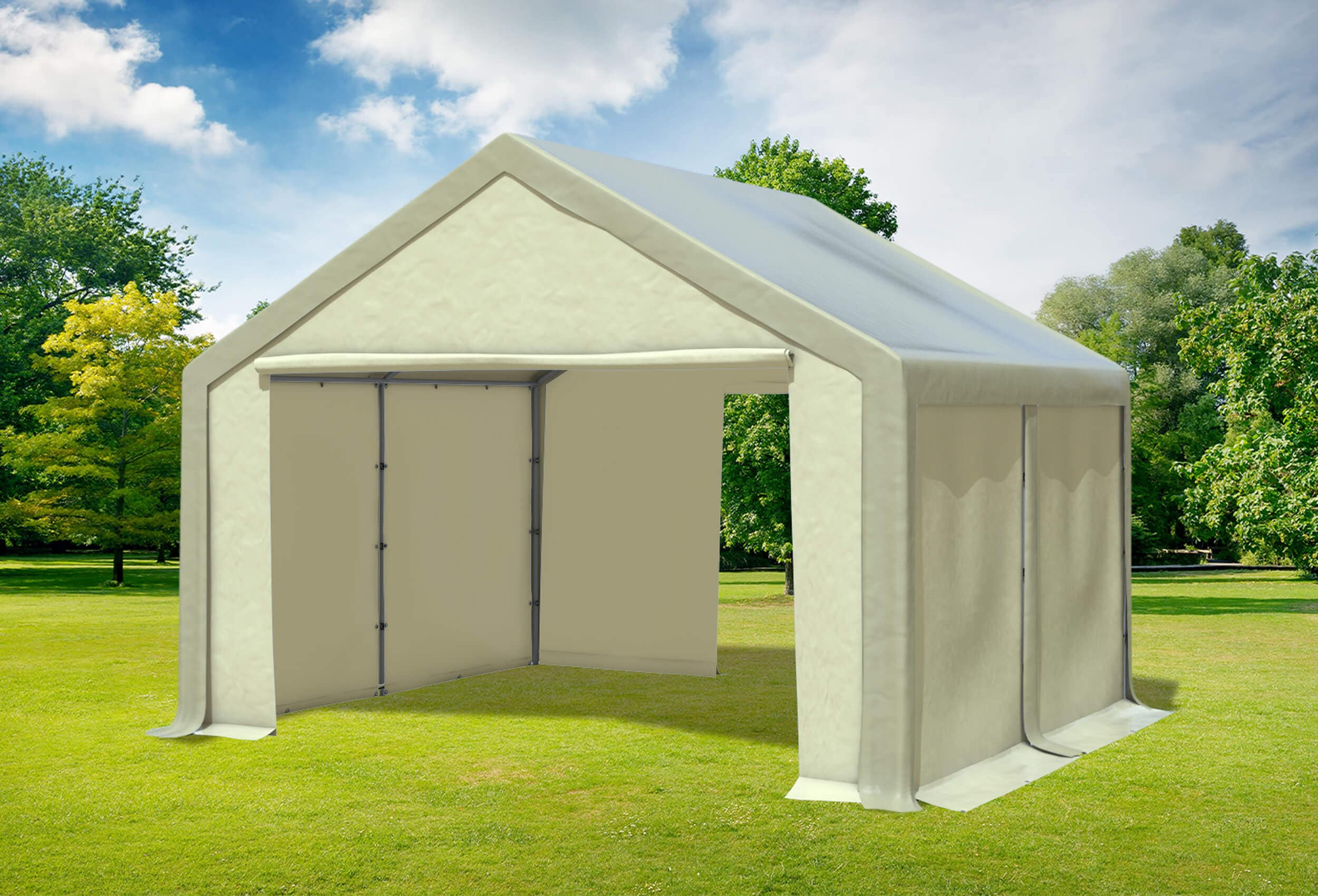 4x4 m Partyzelt, PVC braun beige