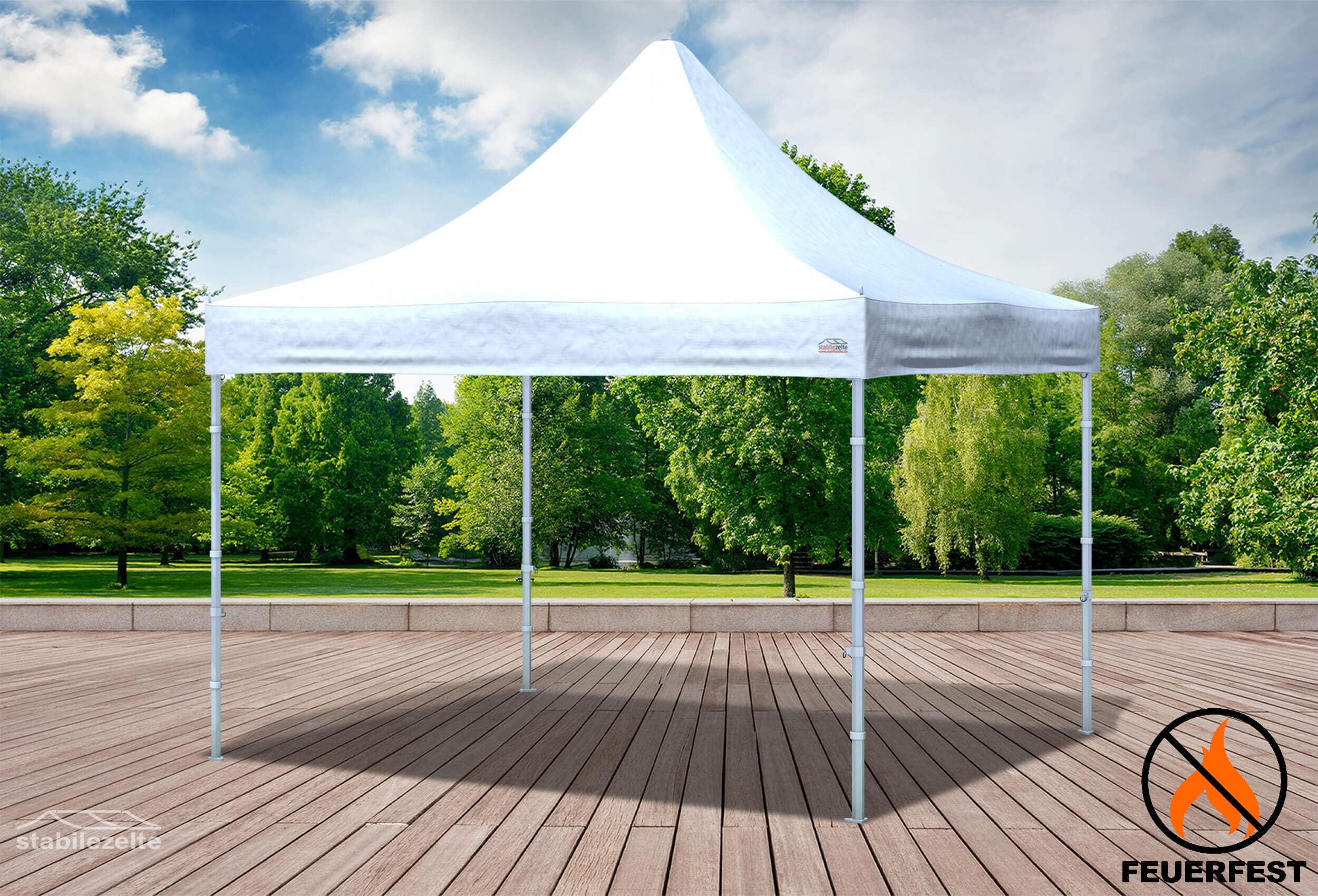 3x3 m Faltpavillon, PVC feuersicher weiß