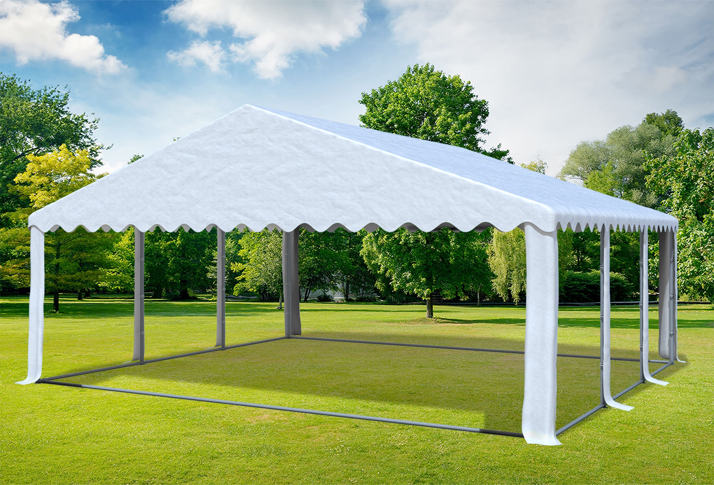 6x6 m Partyzelt, PVC weiß