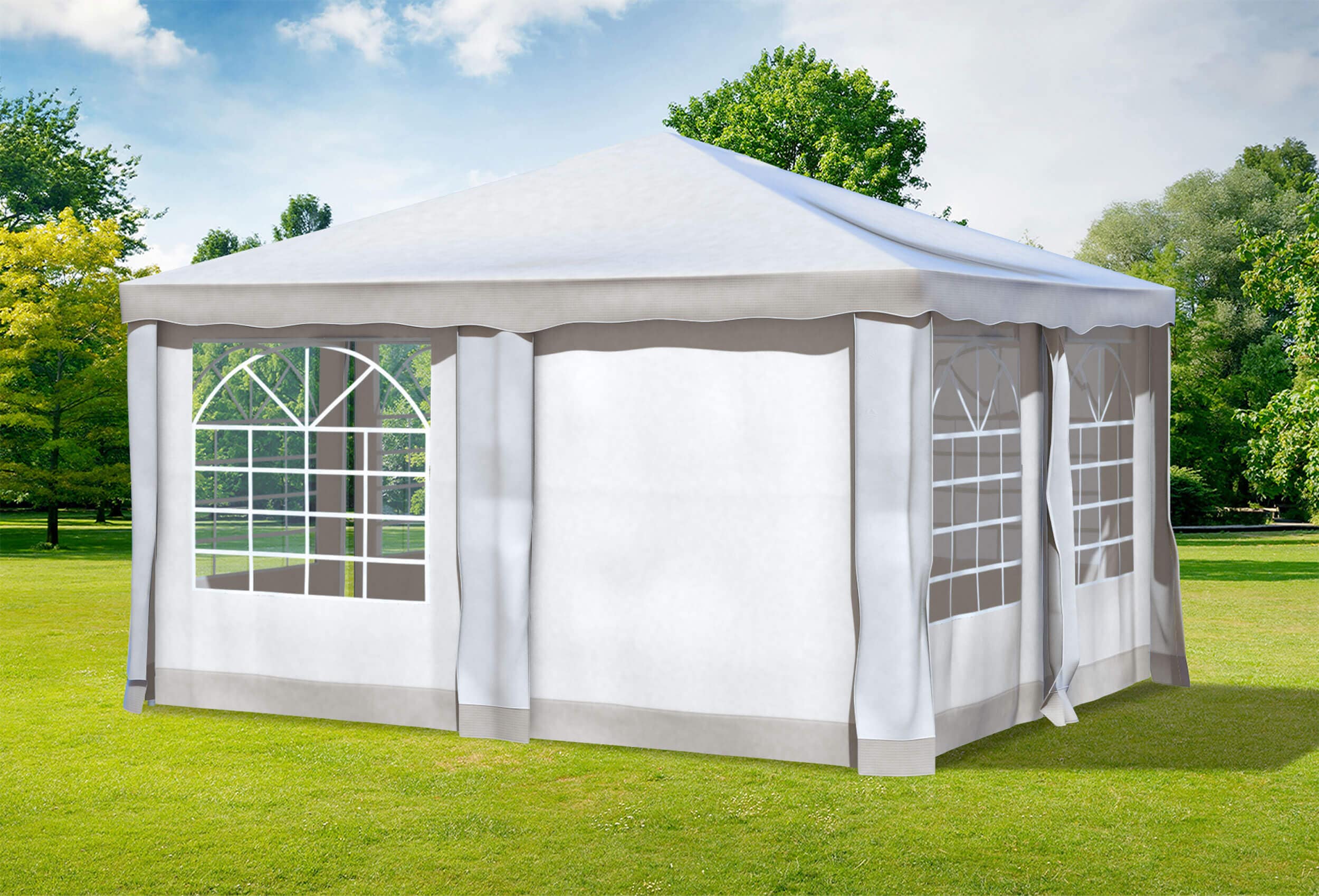 4x4 m Pavillon, Premium PVC Deluxe braun