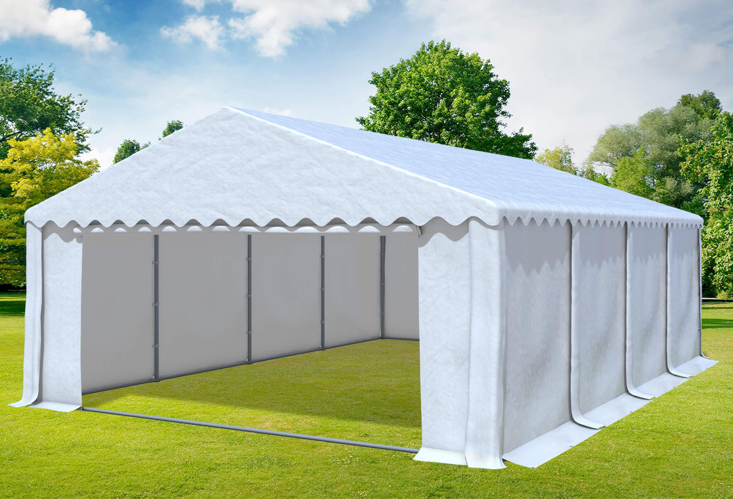 5x8 m Partyzelt, PVC weiß