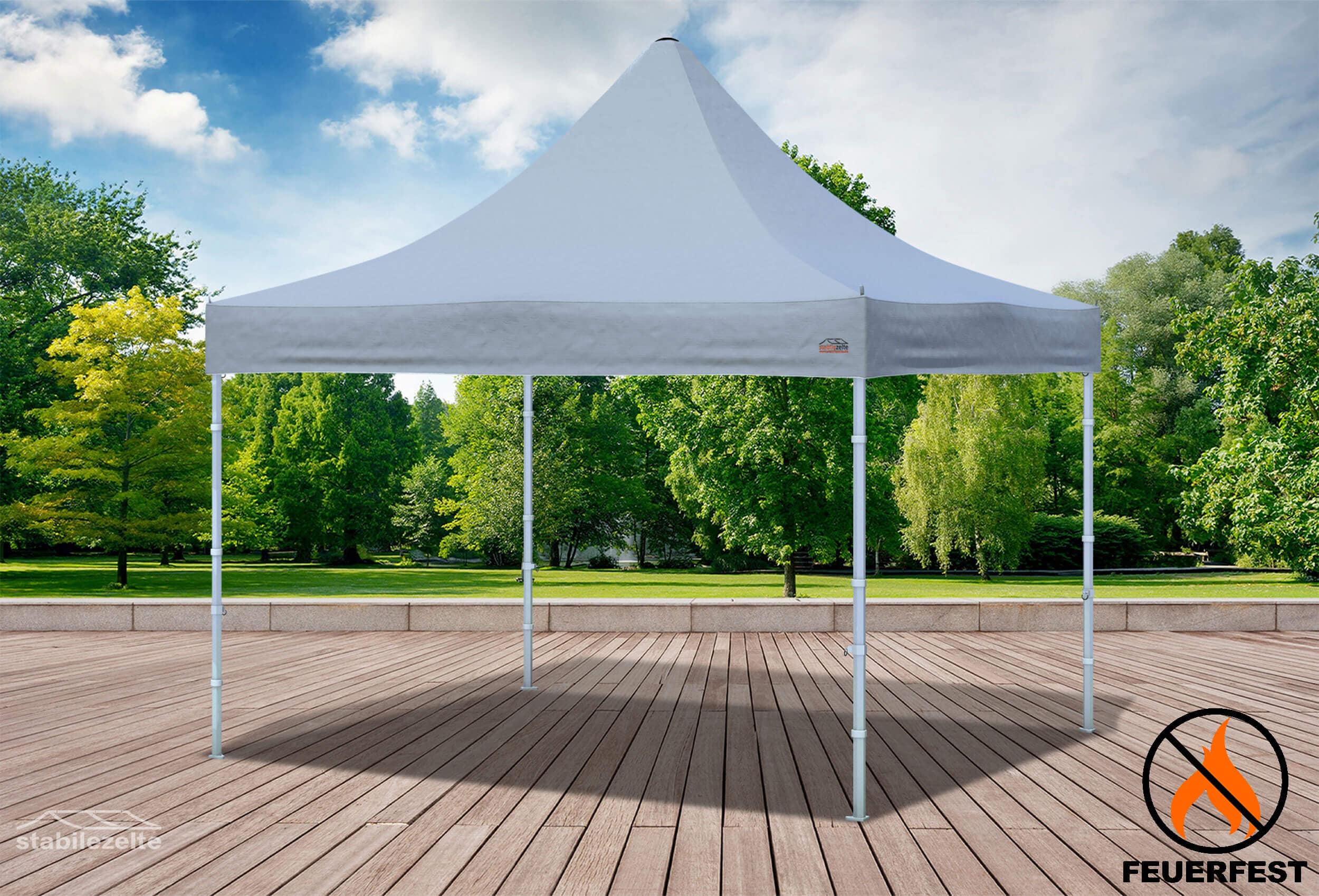 3x3 m Faltpavillon, PVC feuersicher grau