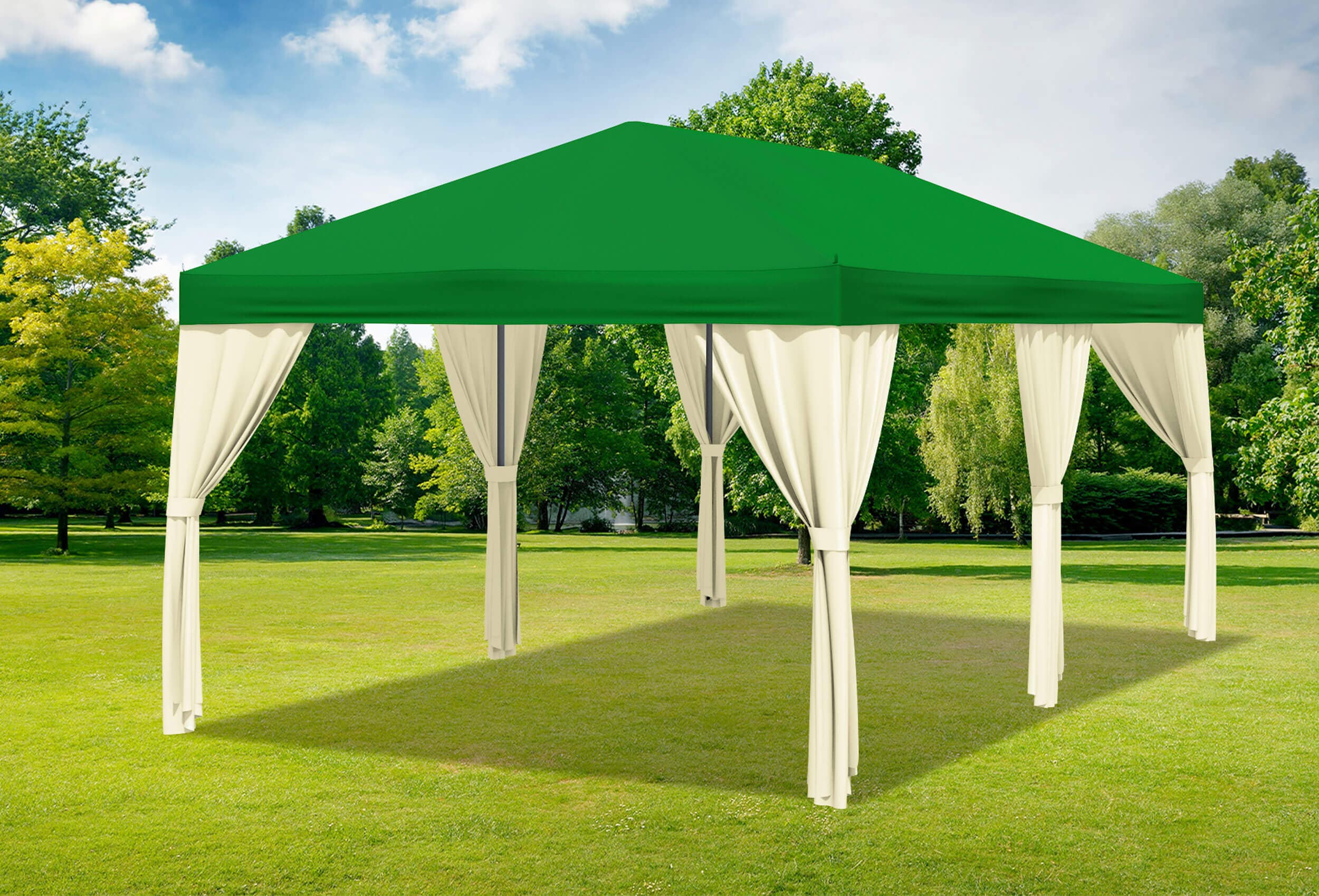 3x6 m Pavillon, Polyester PVC Sahara Grün