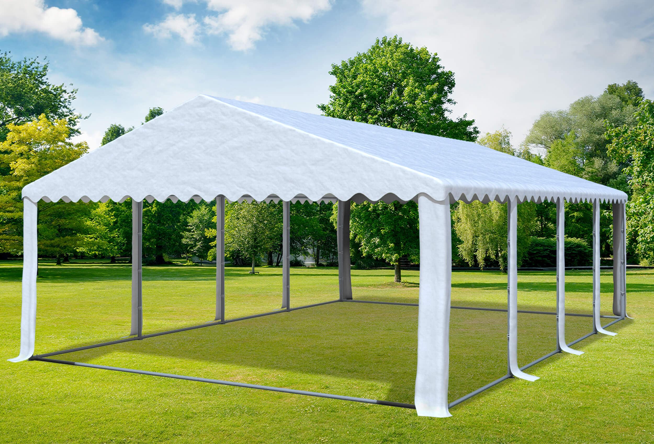 5x8 m Partyzelt, PVC weiß