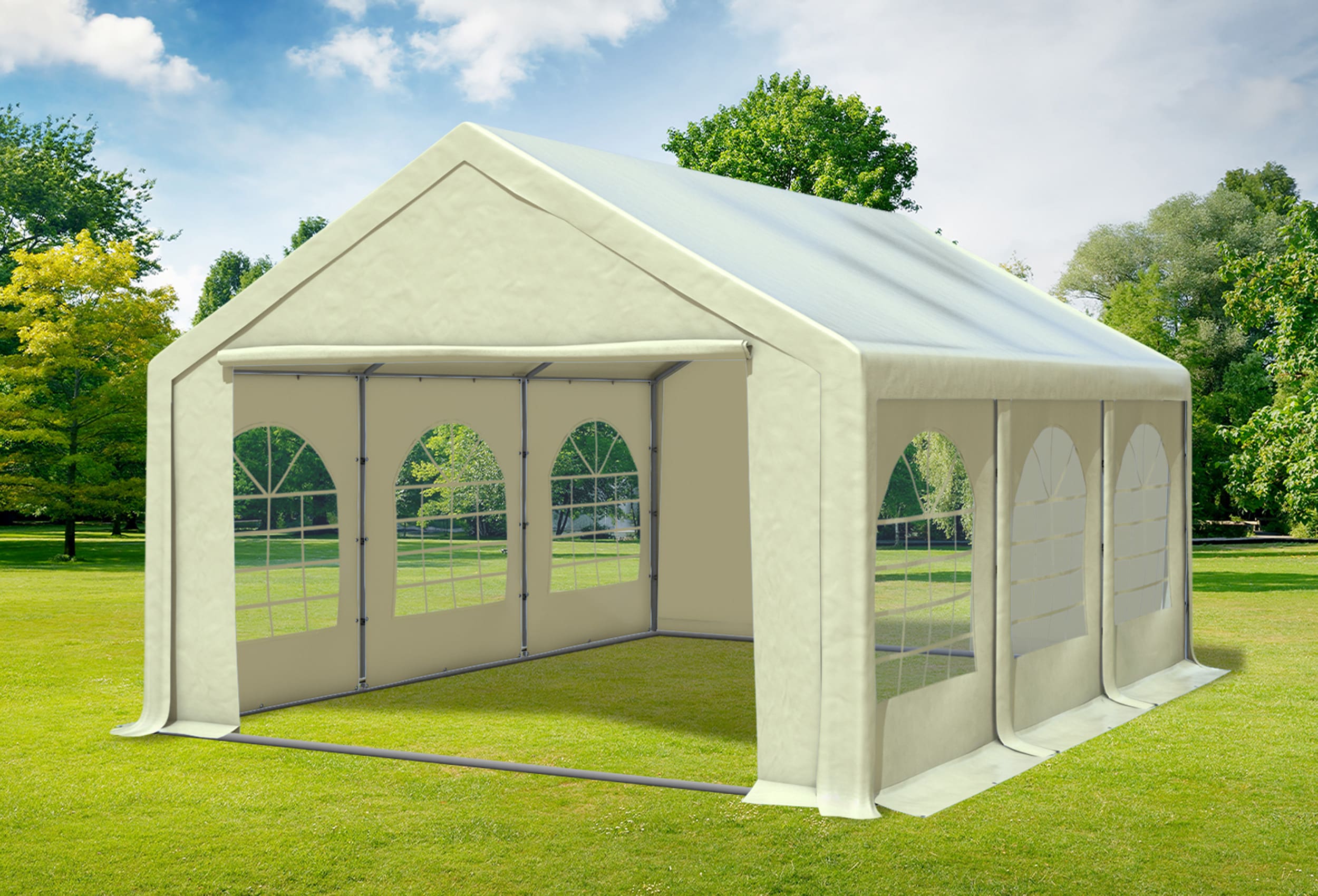 4x6 m Partyzelt, PVC beige