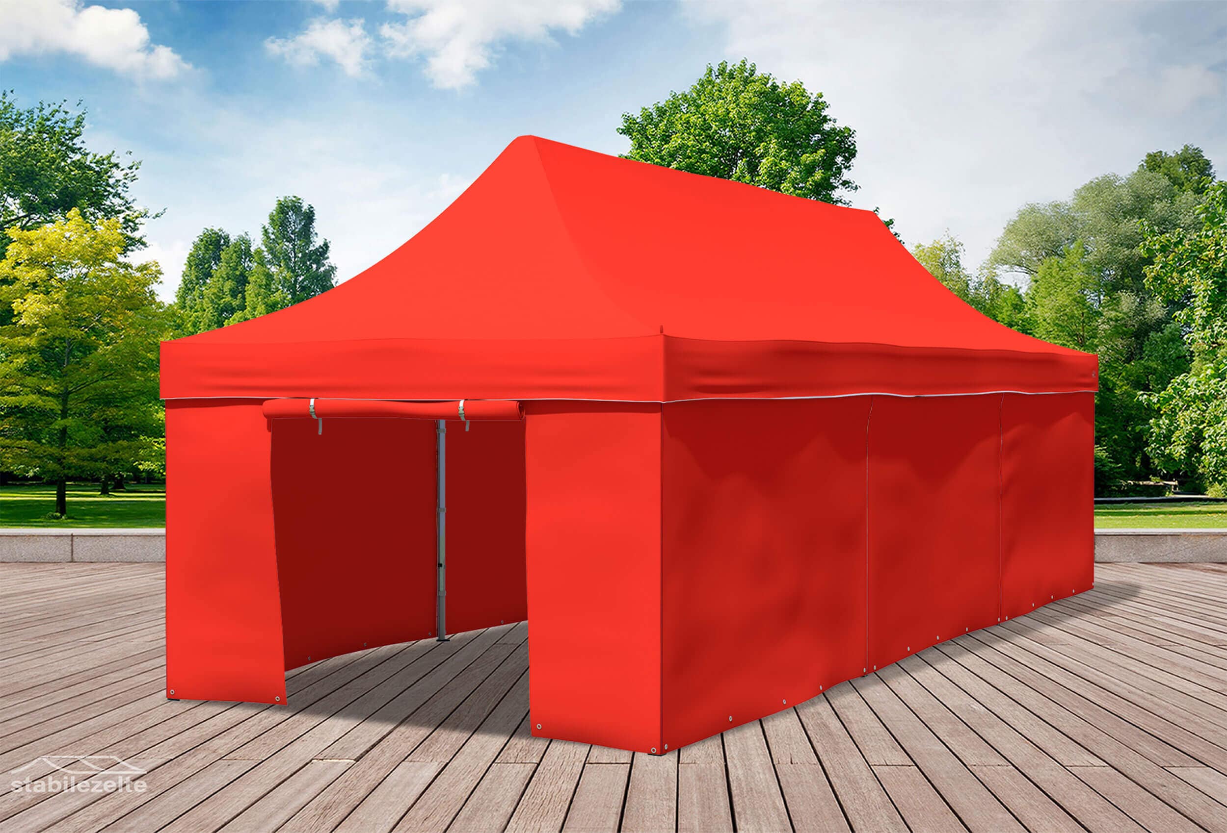 3x9 m Faltpavillon, rot