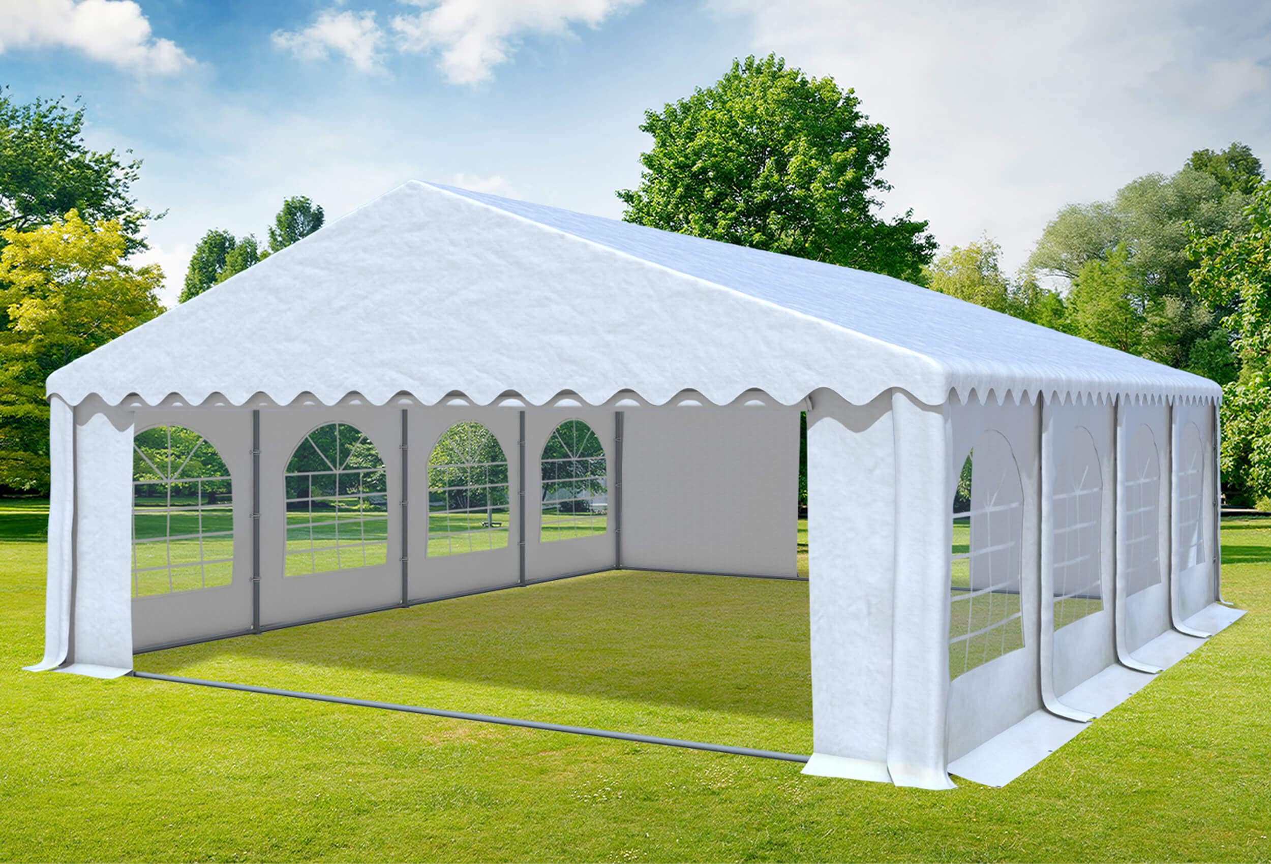 6x8 m Partyzelt, PVC weiß