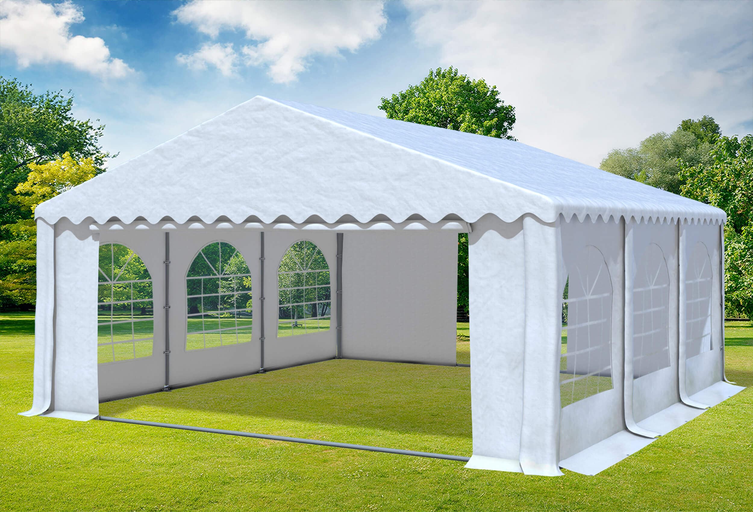 5x6 m Partyzelt, PVC weiß