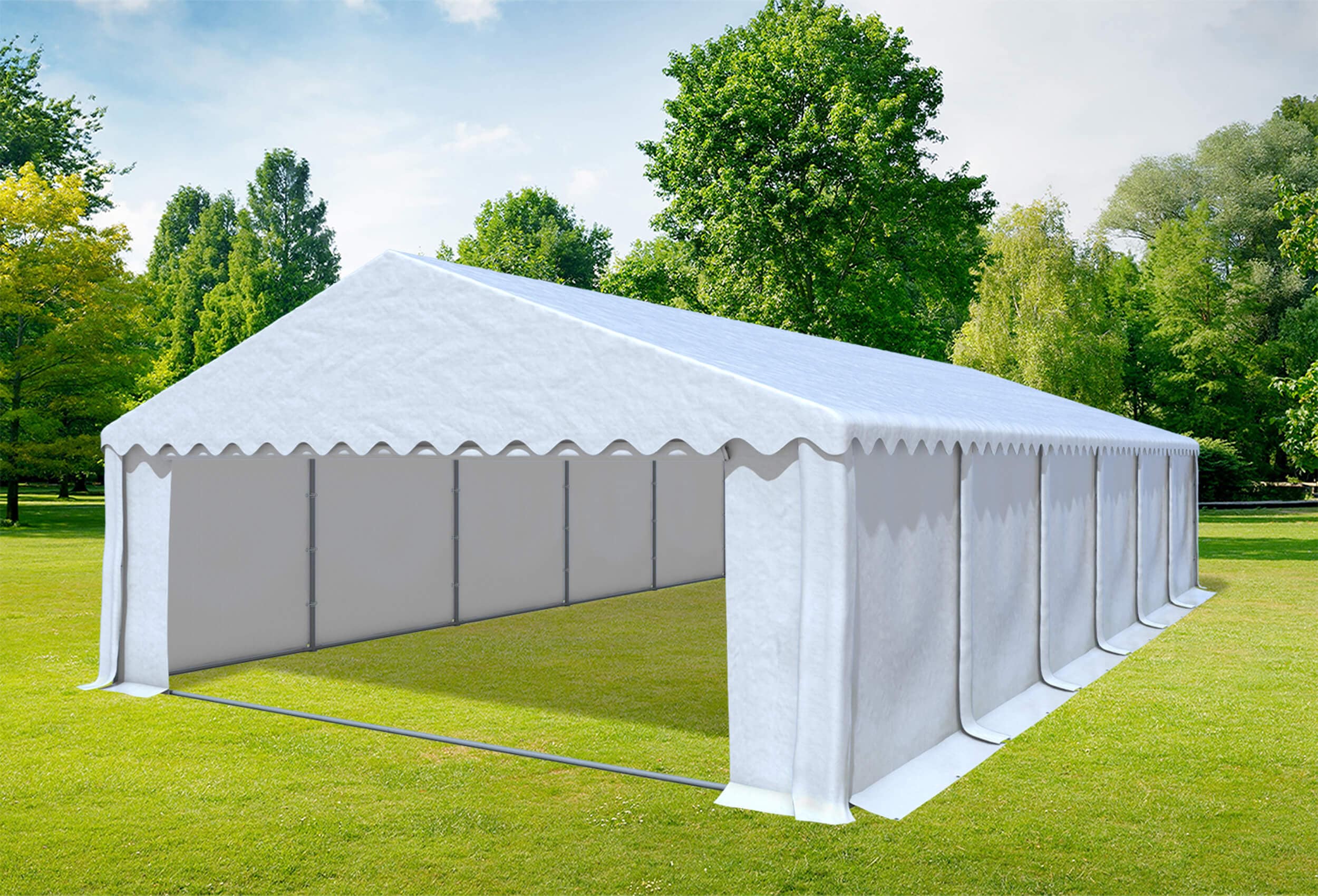 6x12 m Partyzelt, PVC weiß