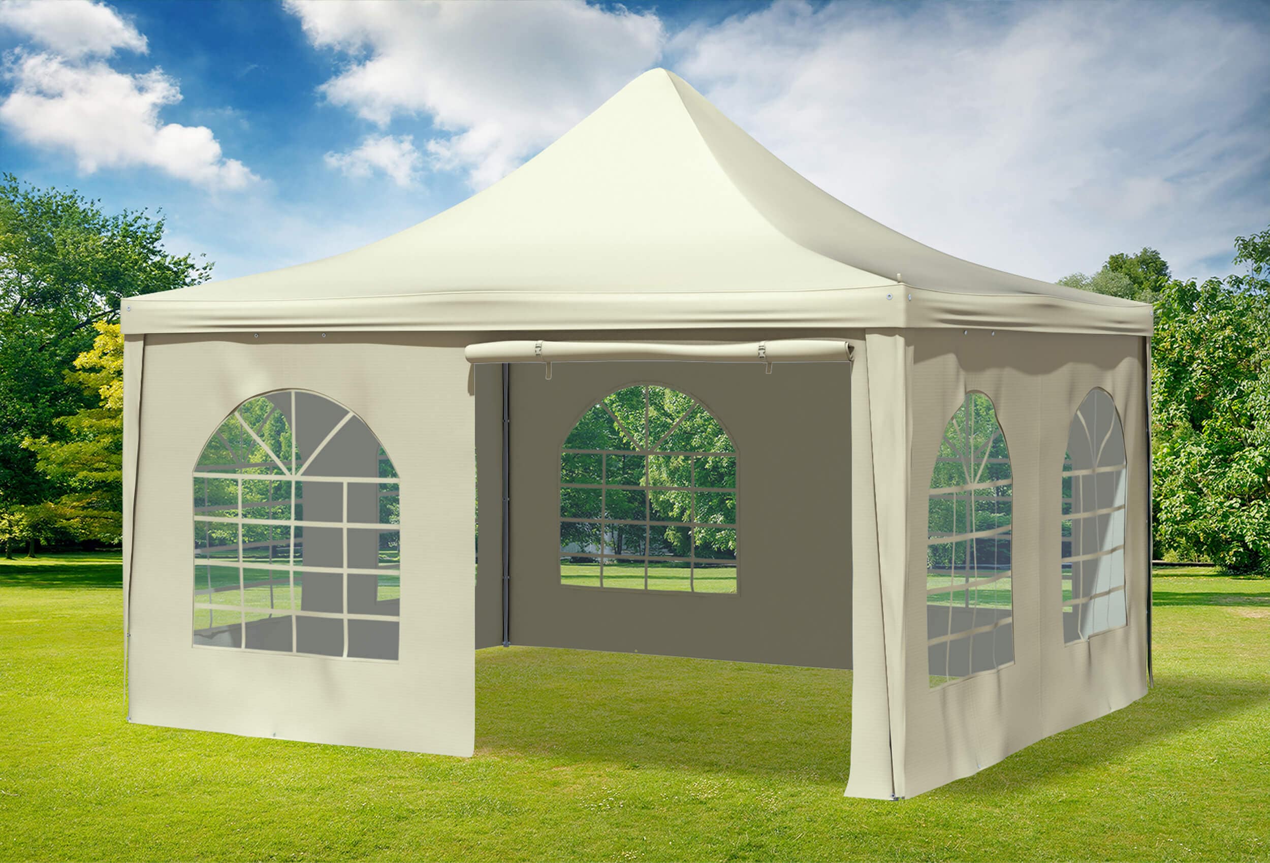 4x4 m Pavillon, PVC Arabica beige