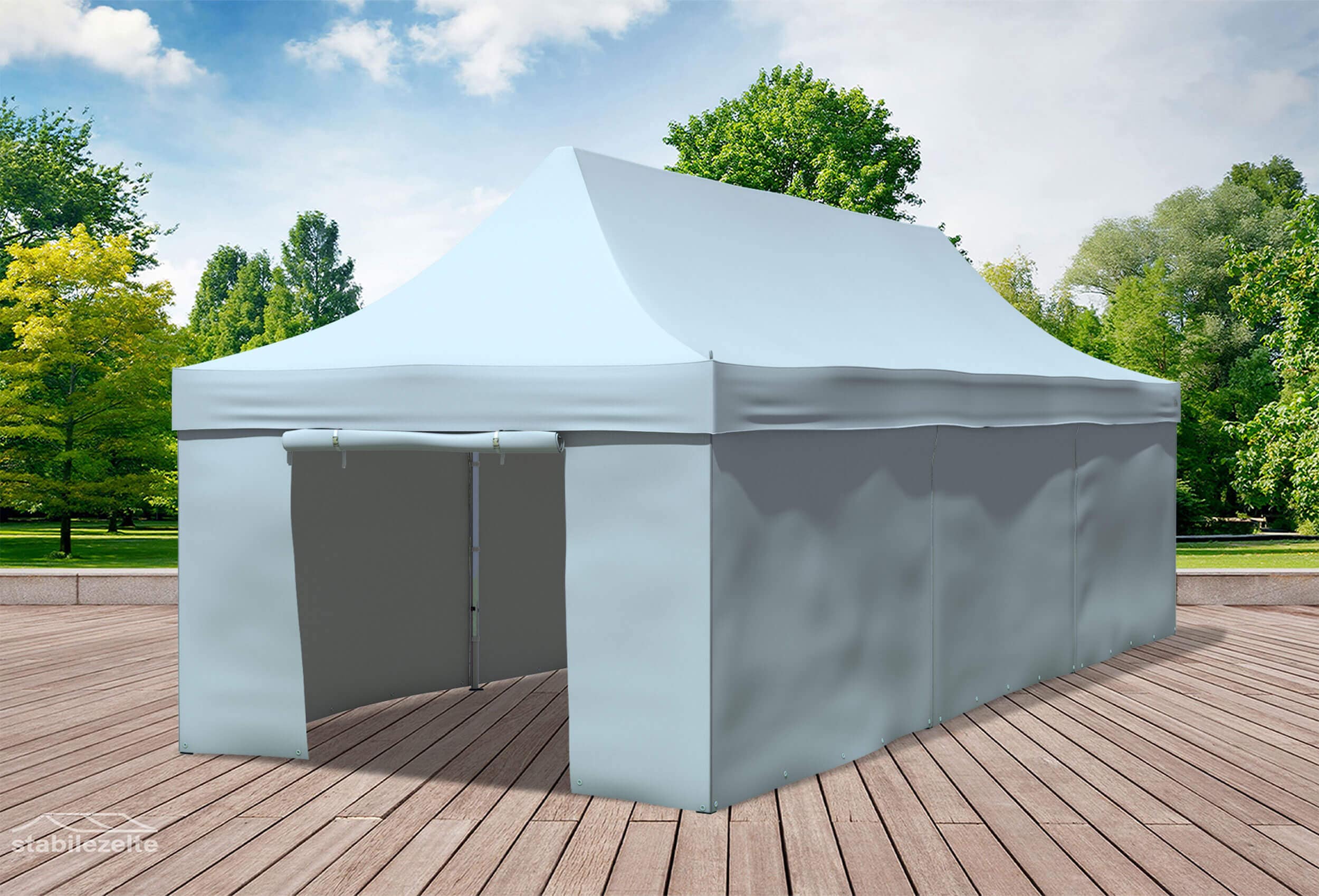 3x9 m Faltpavillon, grau