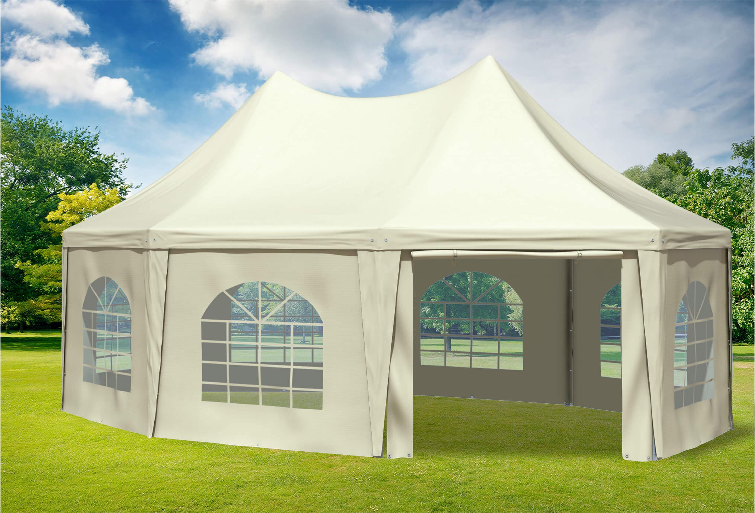 5x6,8 m Pavillon, PVC Arabica beige