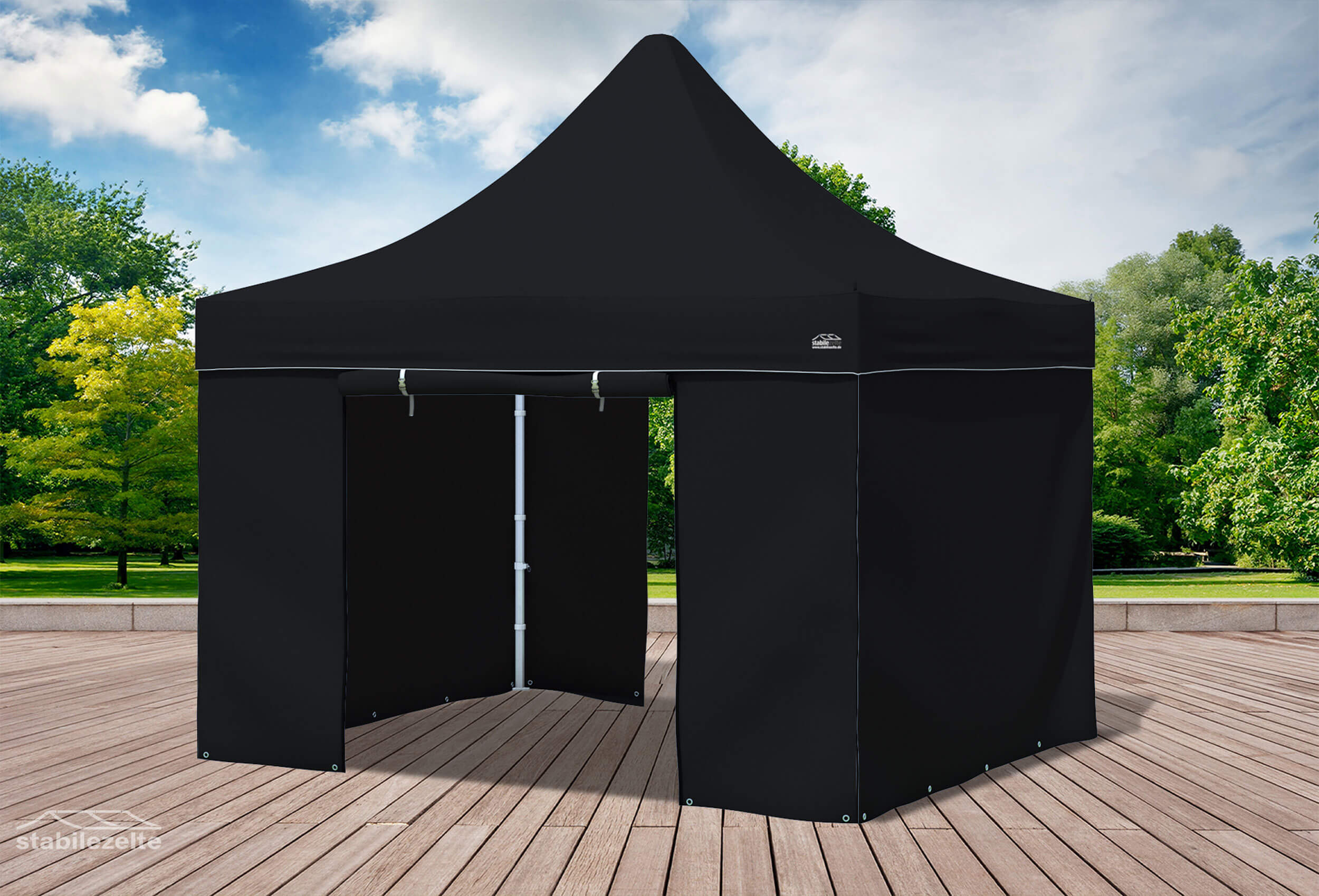 3x3 m Faltpavillon, schwarz