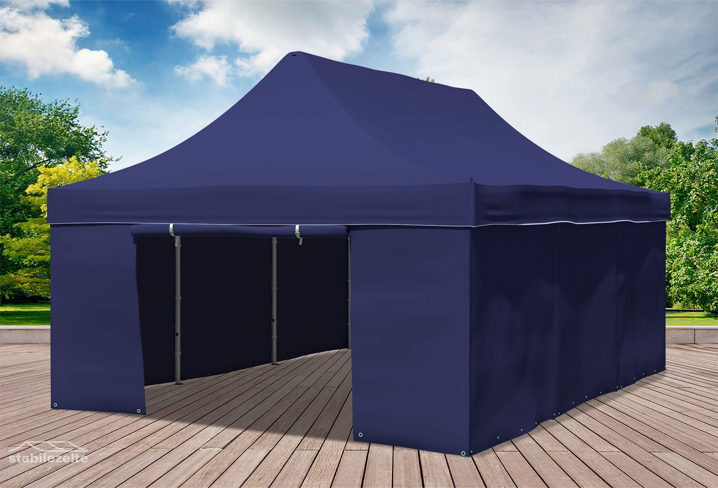 4x6 m Faltpavillon, blau