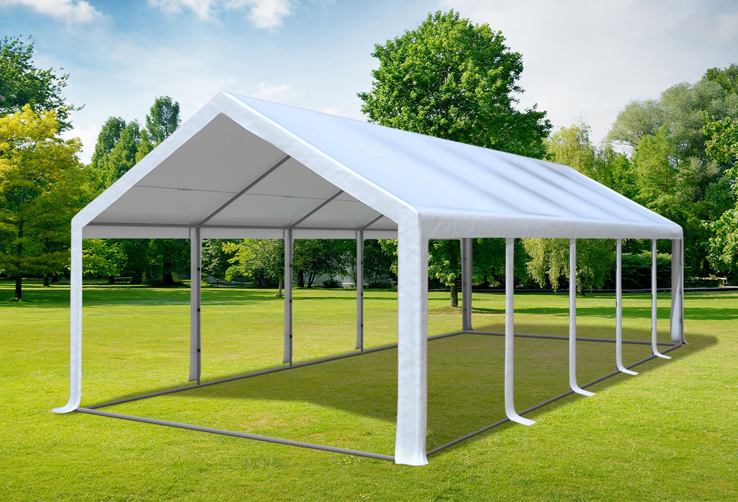 4x12 m Partyzelt, PVC weiß