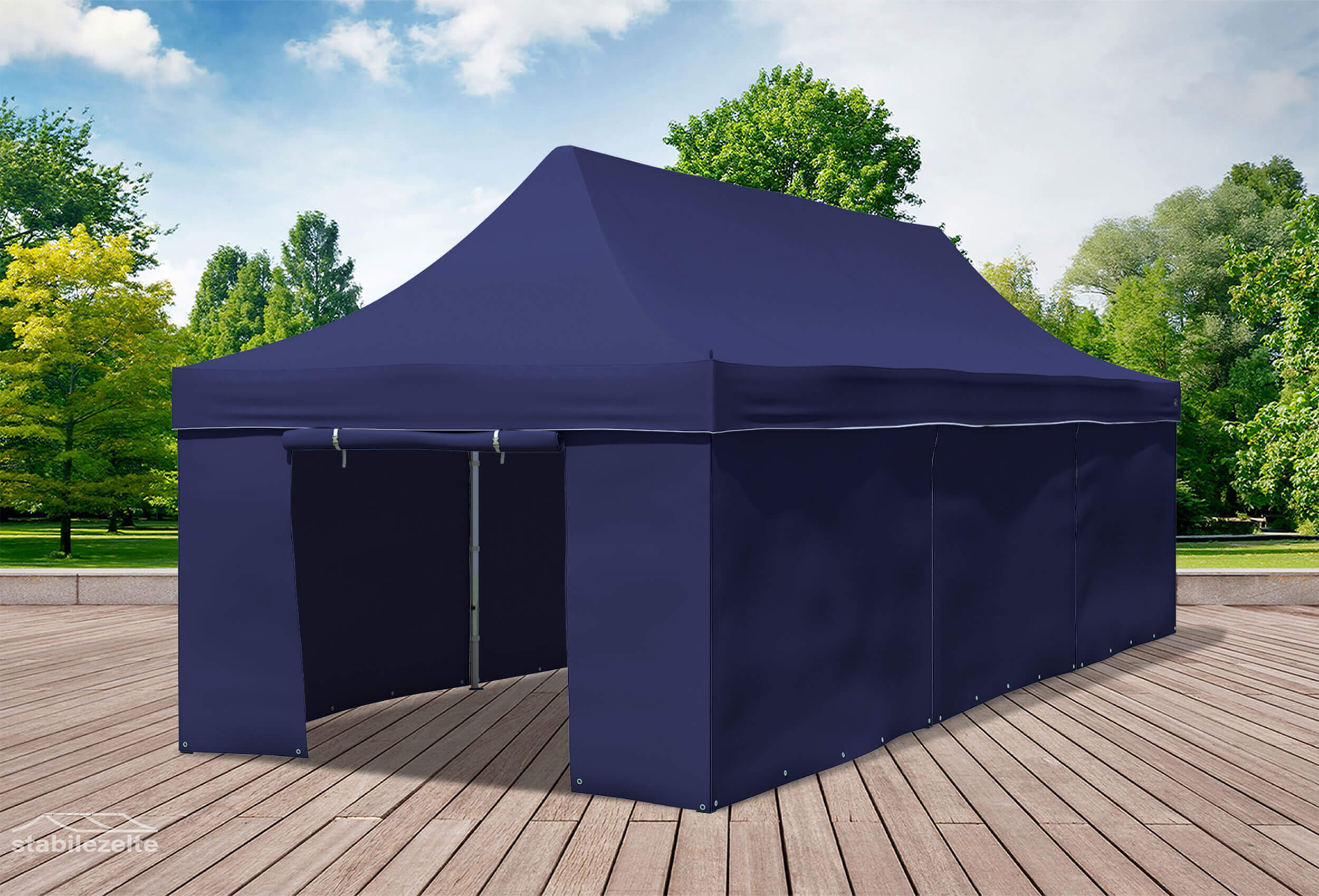 3x9 m Faltpavillon, blau