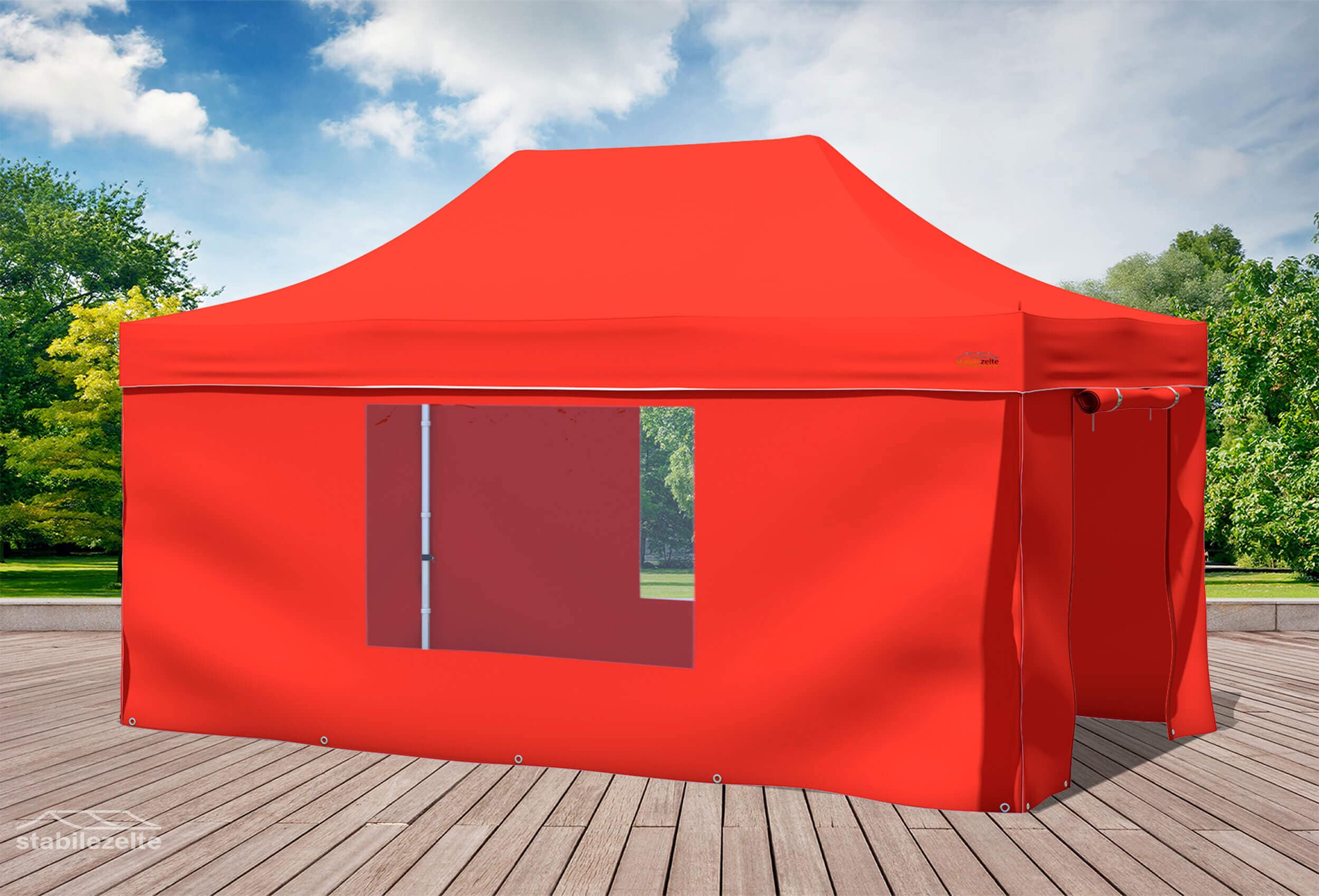 3x4,5 m Faltpavillon, rot