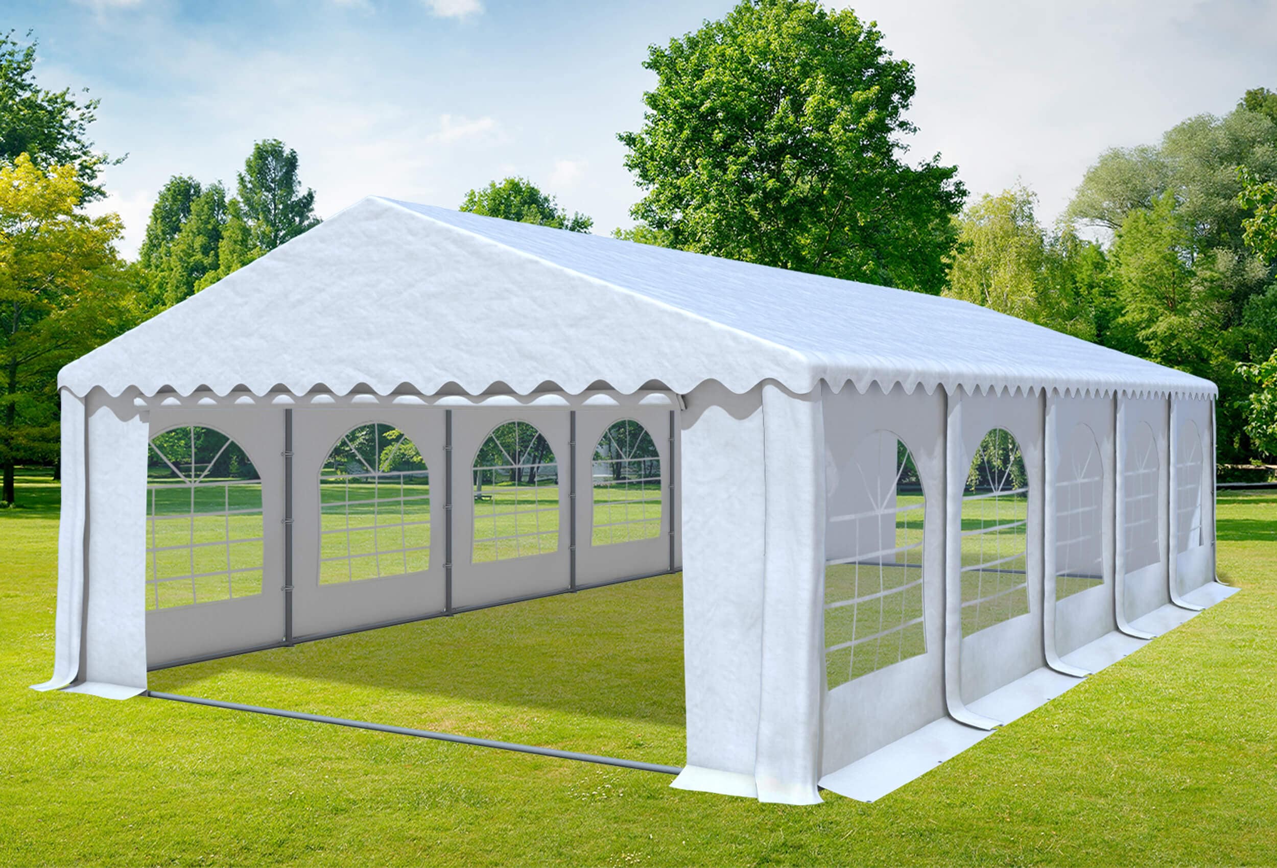 5x10 m Partyzelt, PVC weiß