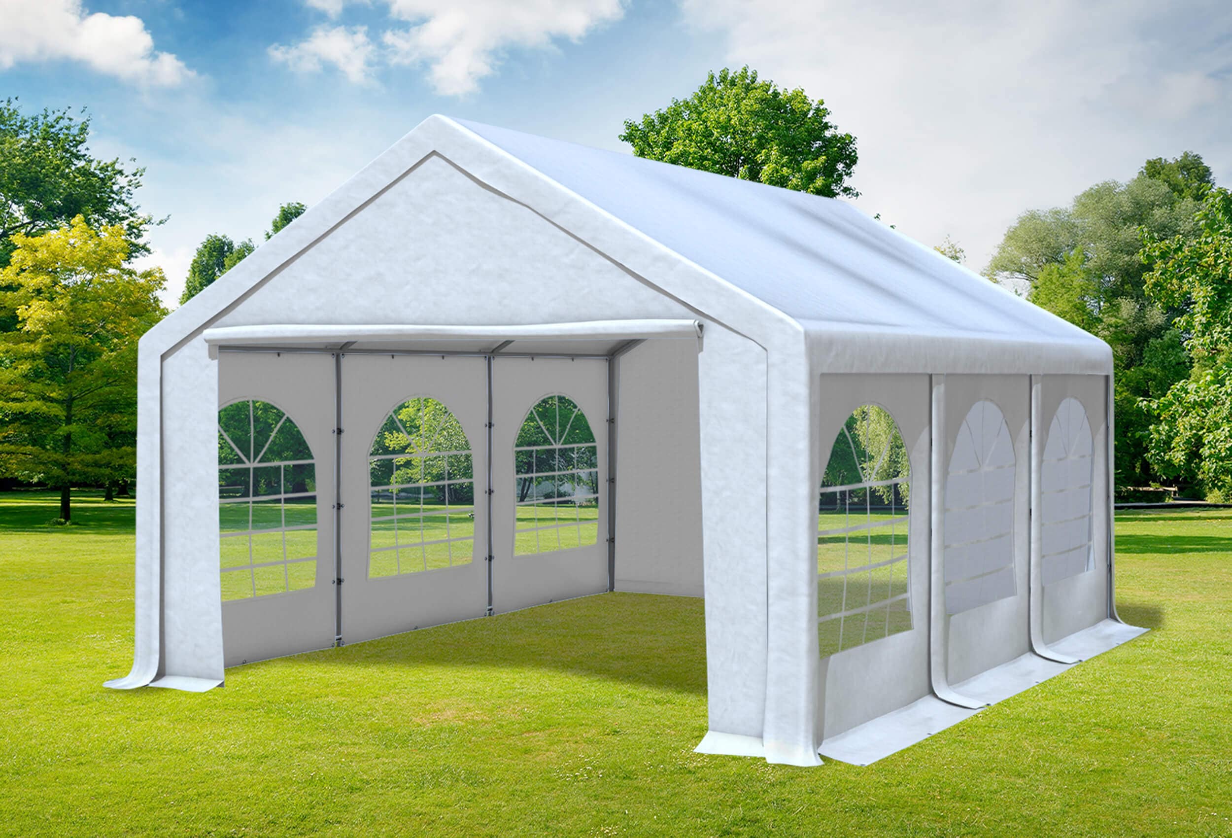 4x6 m Partyzelt, PVC weiß