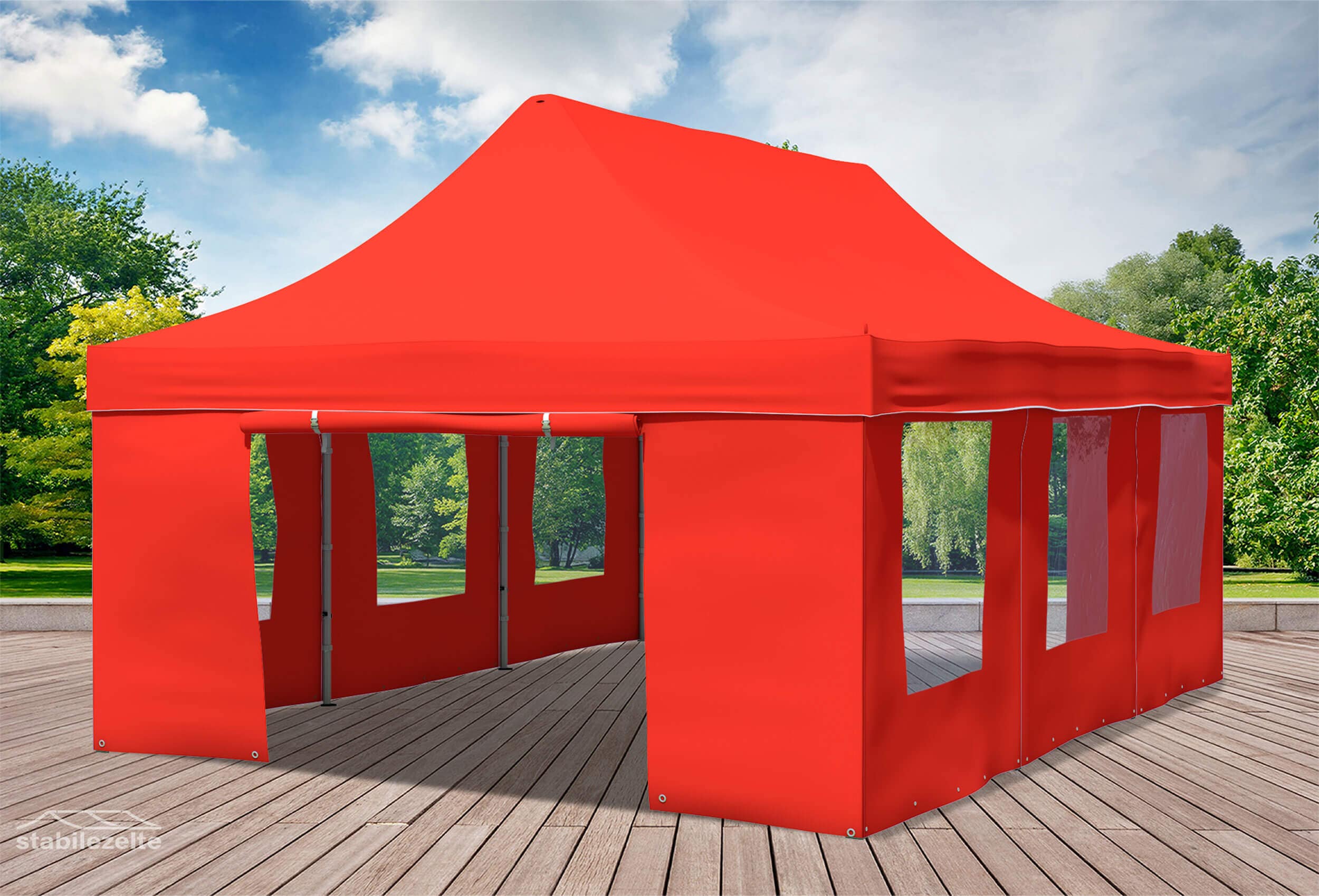 4x6 m Faltpavillon, rot