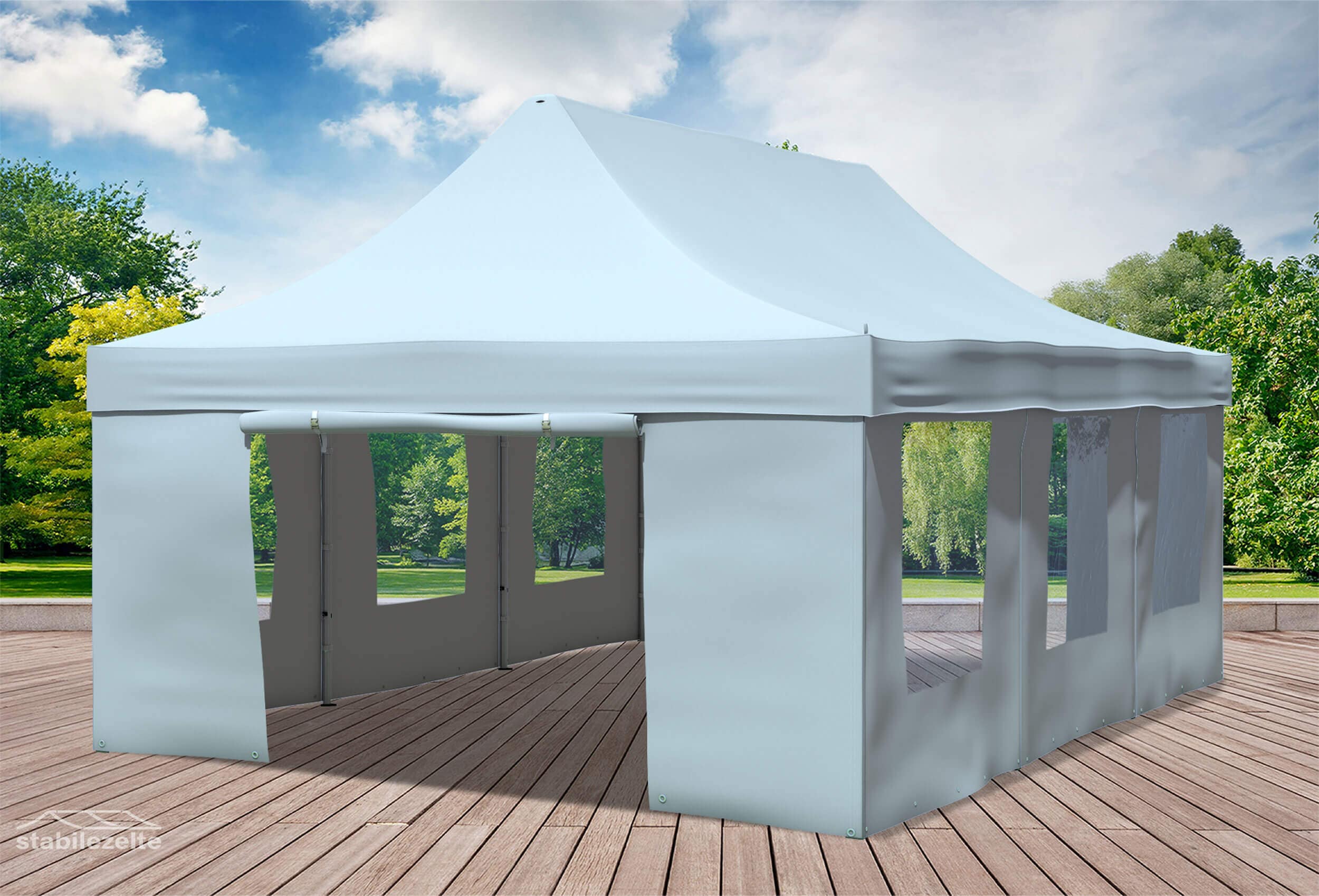 4x6 m Faltpavillon, grau