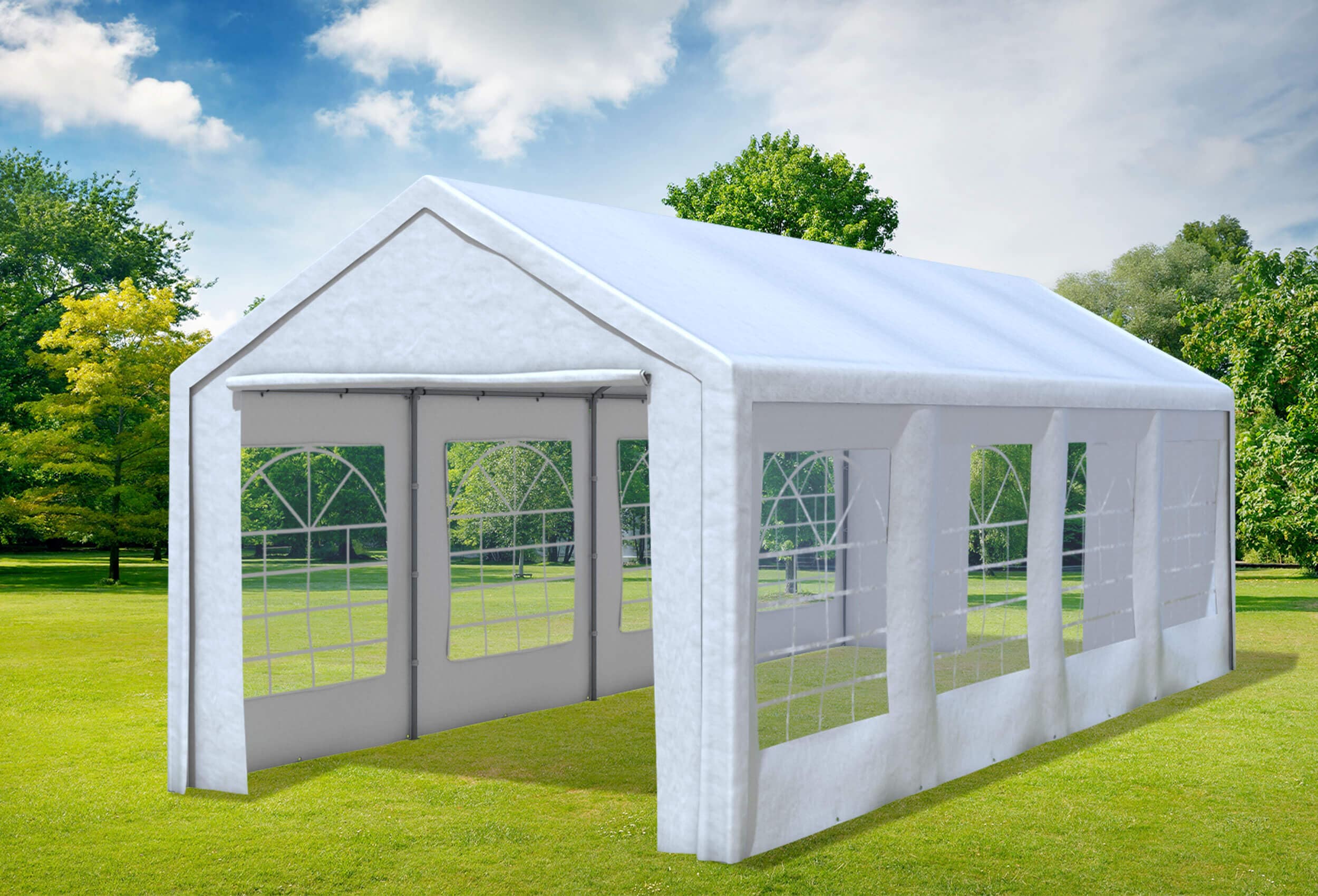 3x8 m Partyzelt, PVC weiß