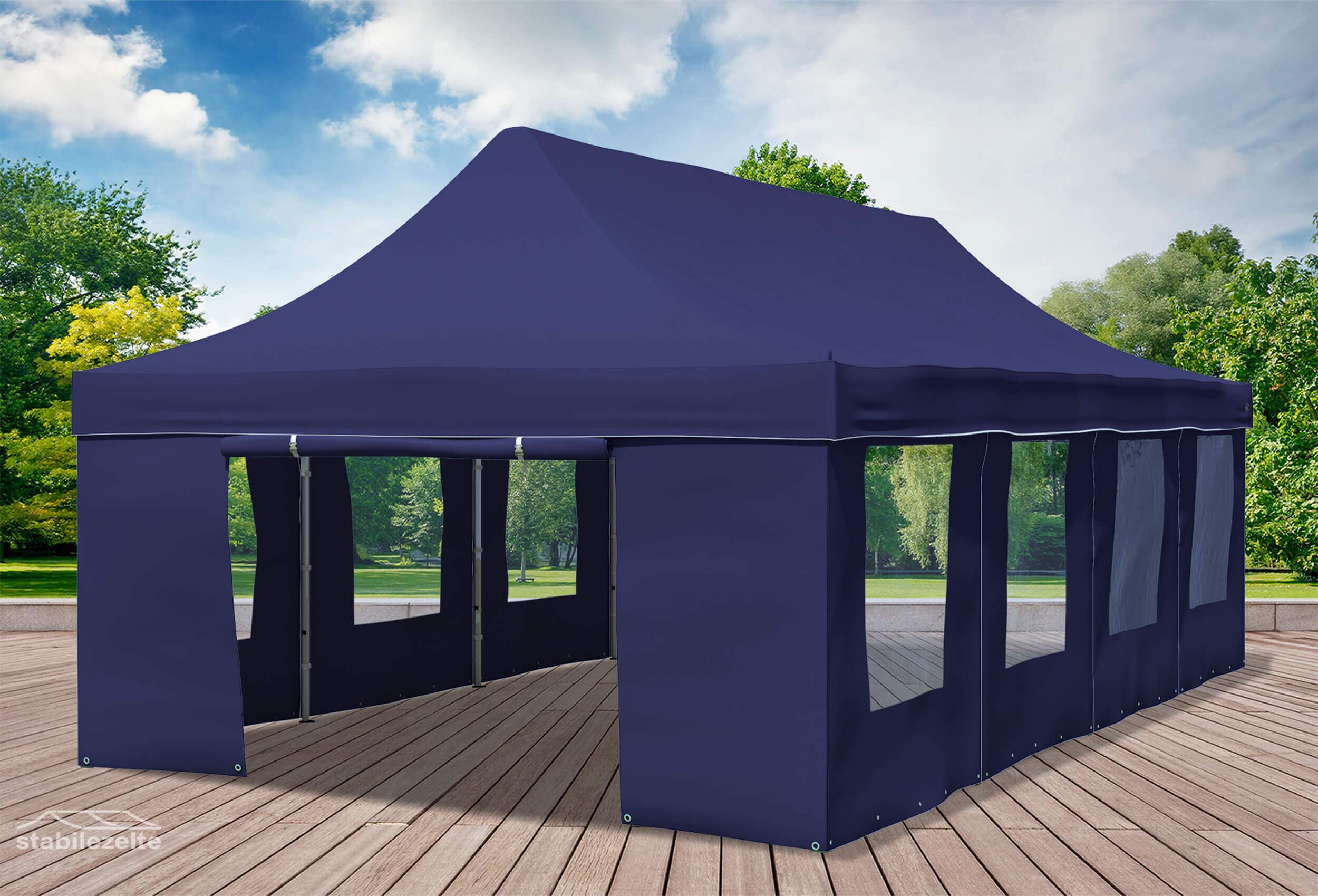 4x8 m Faltpavillon, blau