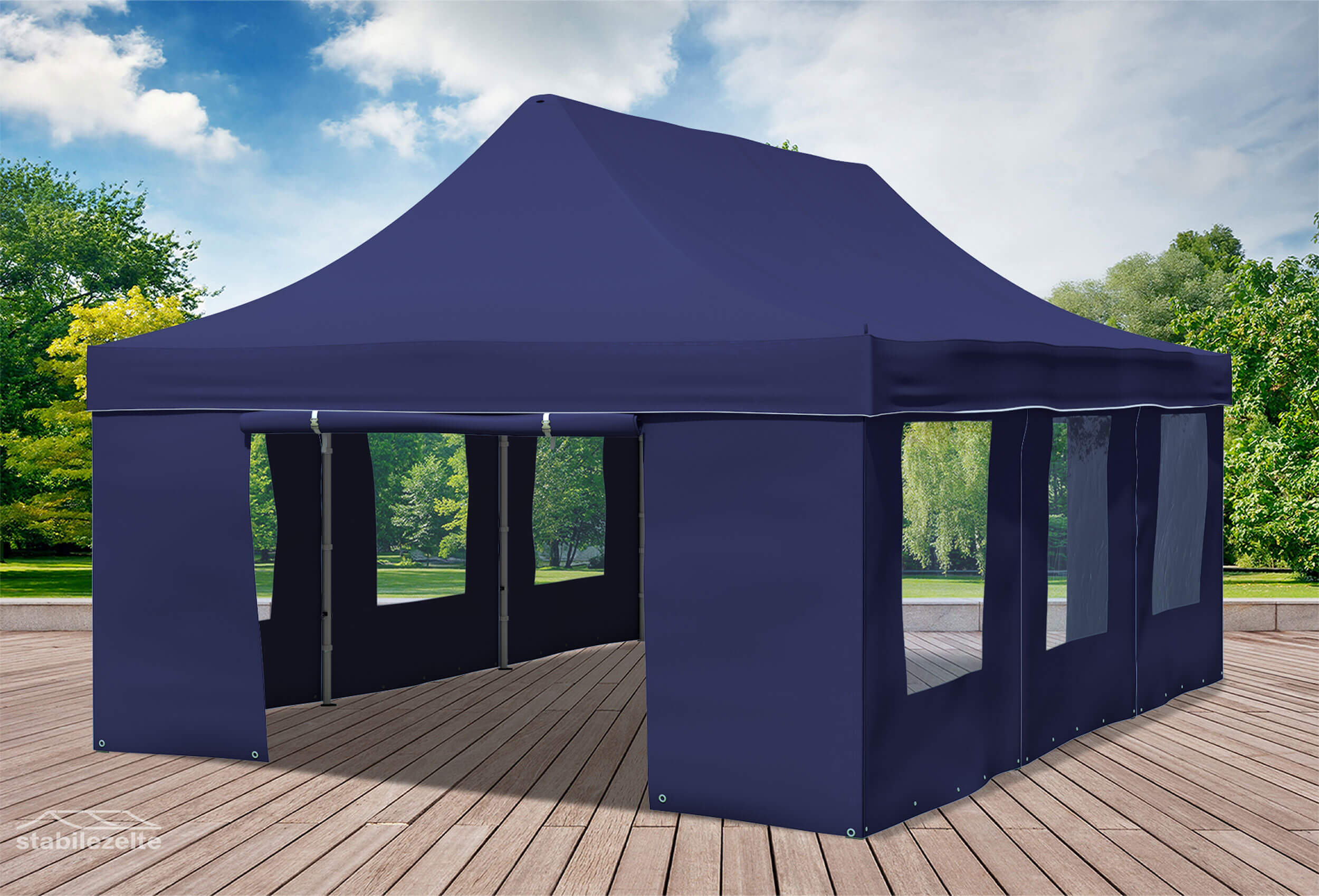 4x6 m Faltpavillon, blau