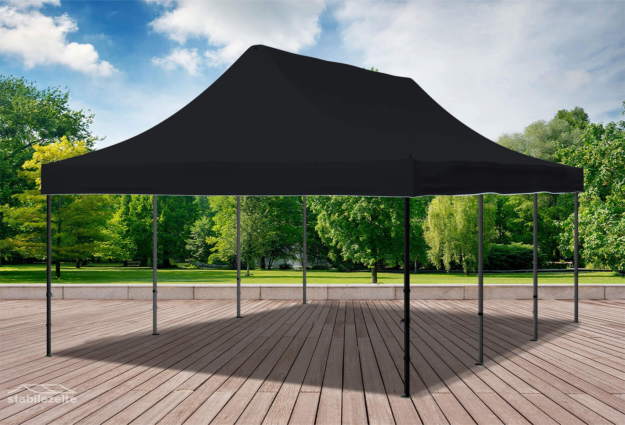 4x6 m Faltpavillon, schwarz