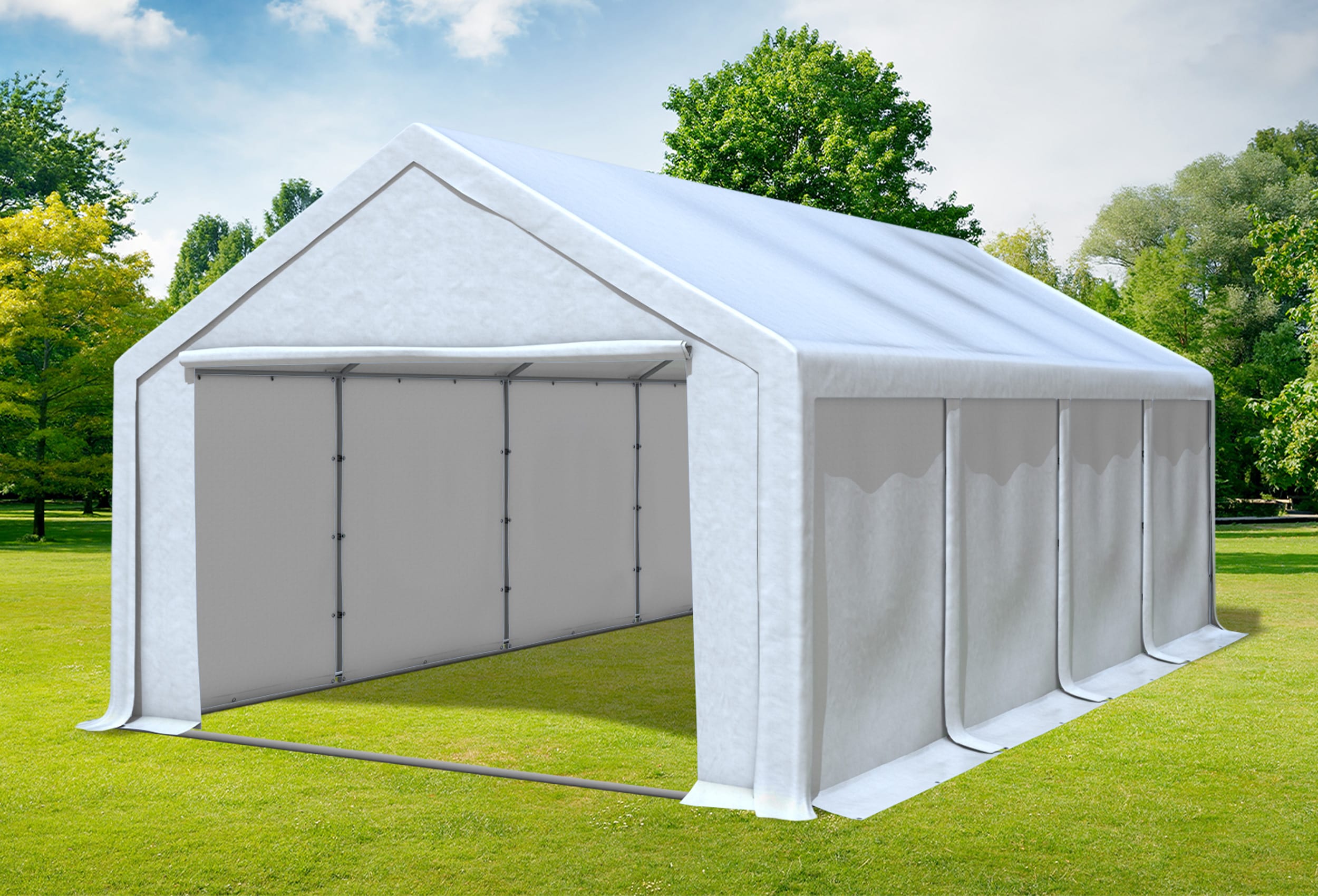 4x8 m Partyzelt, PVC weiß