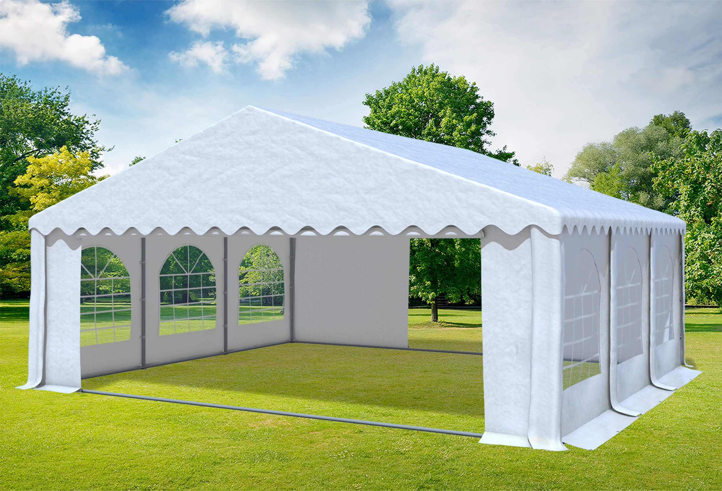 6x6 m Partyzelt, PVC weiß