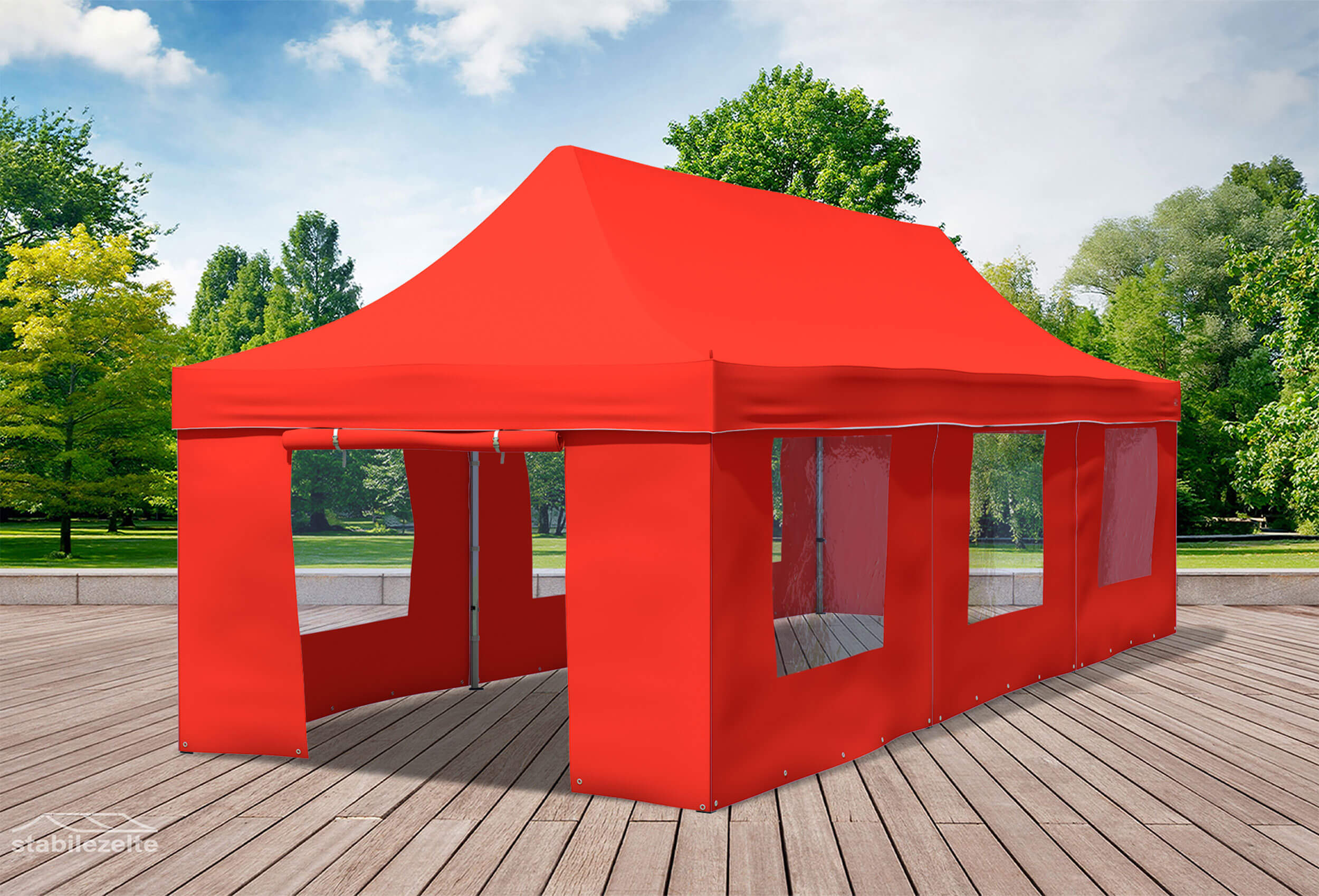 3x9 m Faltpavillon, rot