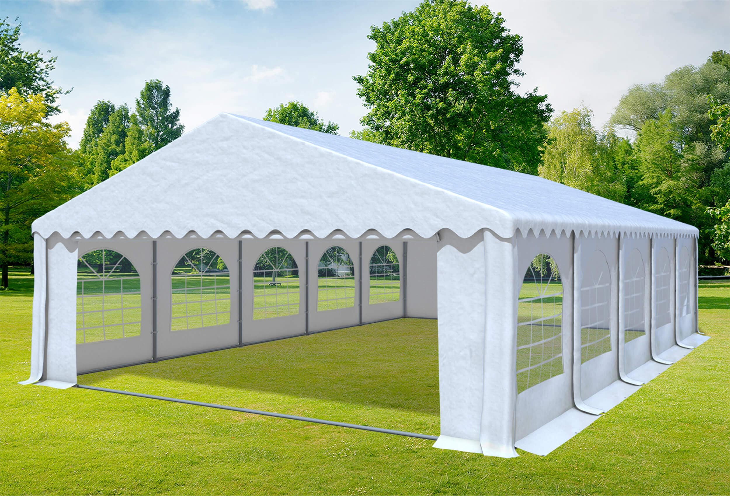 6x10 m Partyzelt, PVC weiß