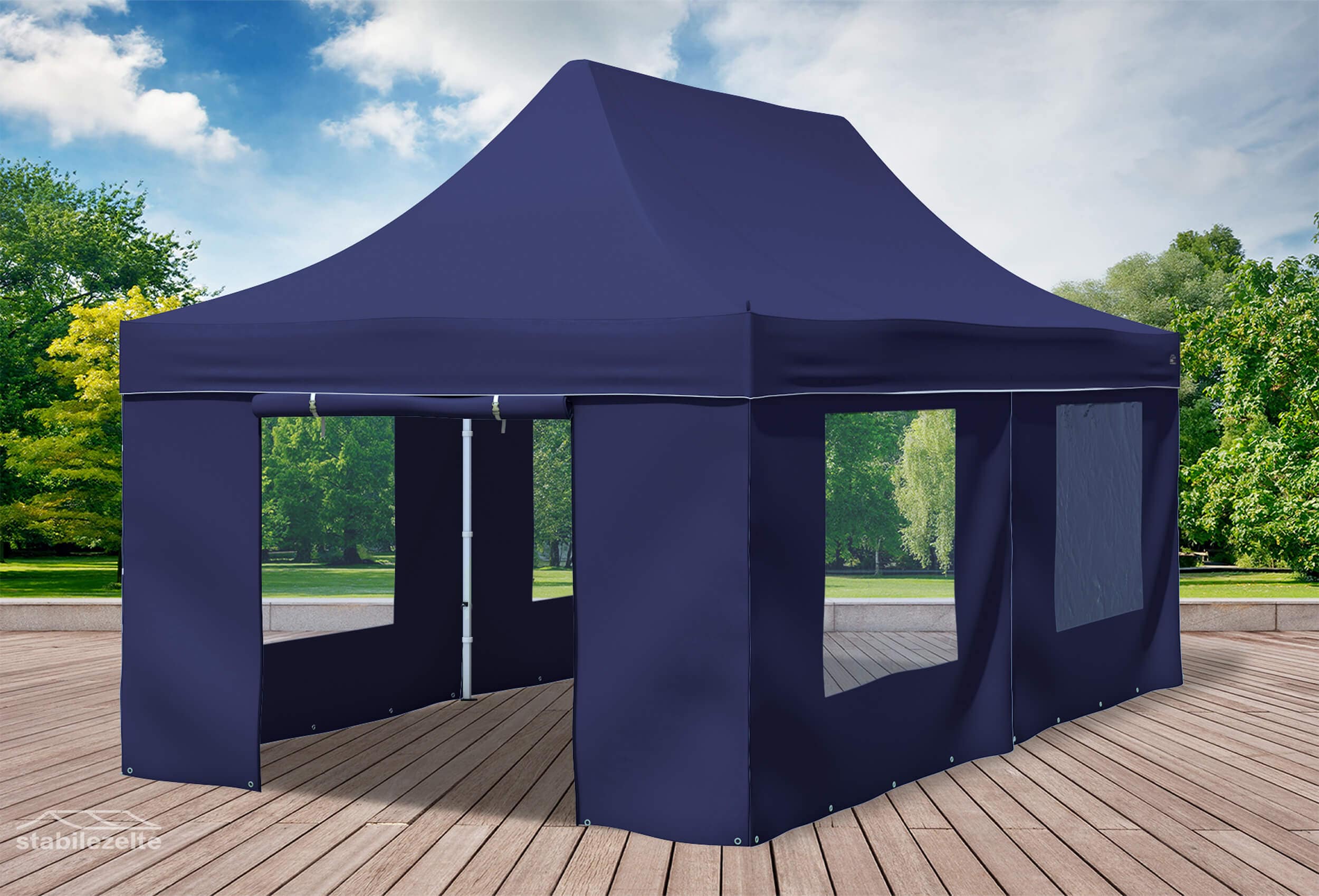 3x6 m Faltpavillon, blau