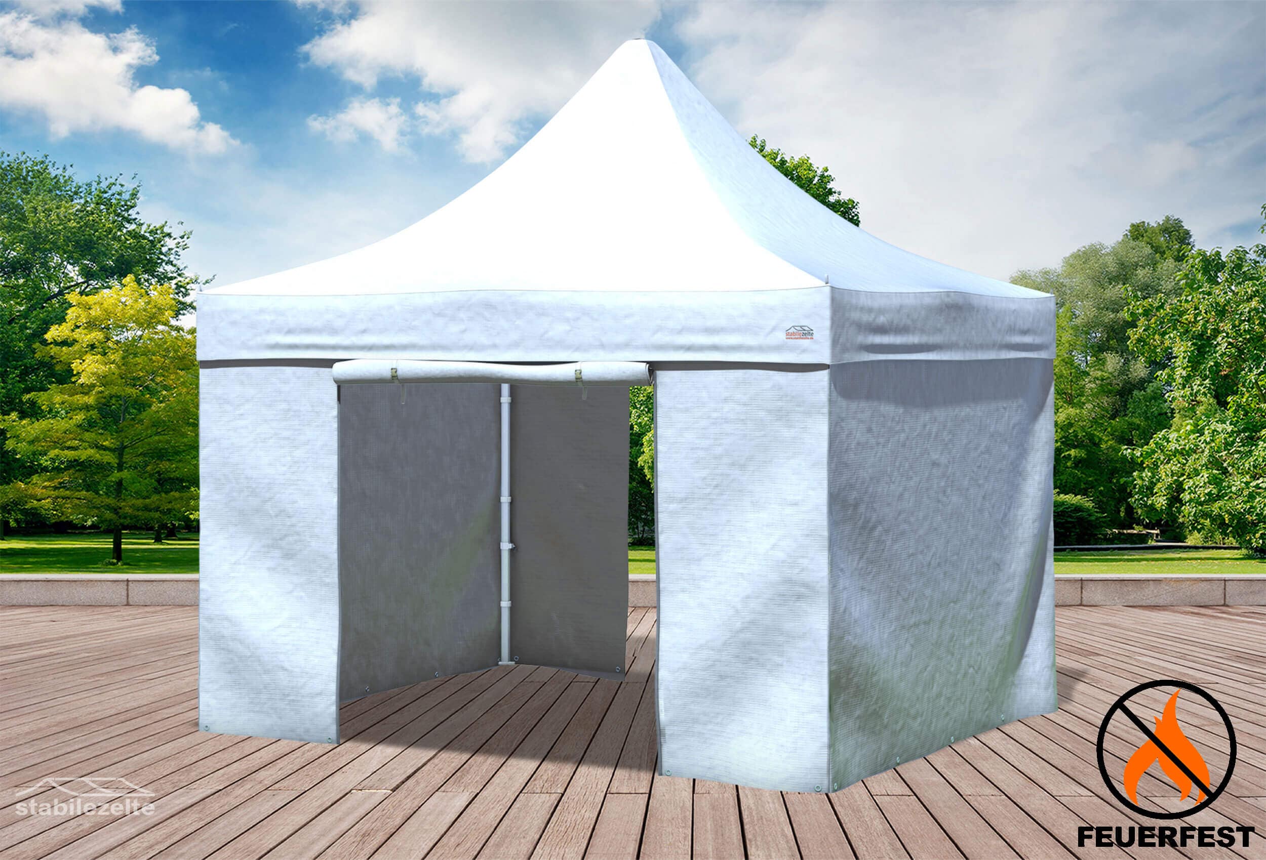 3x3 m Faltpavillon, PVC feuersicher weiß