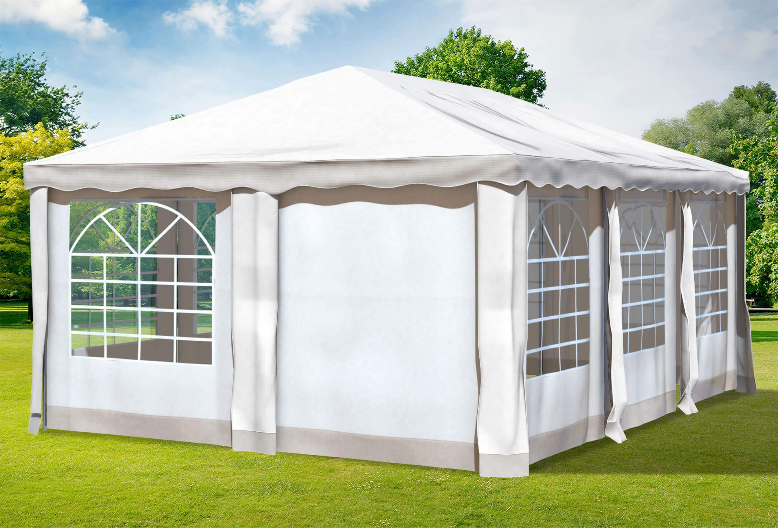 4x6 m Pavillon, Premium PVC Deluxe braun