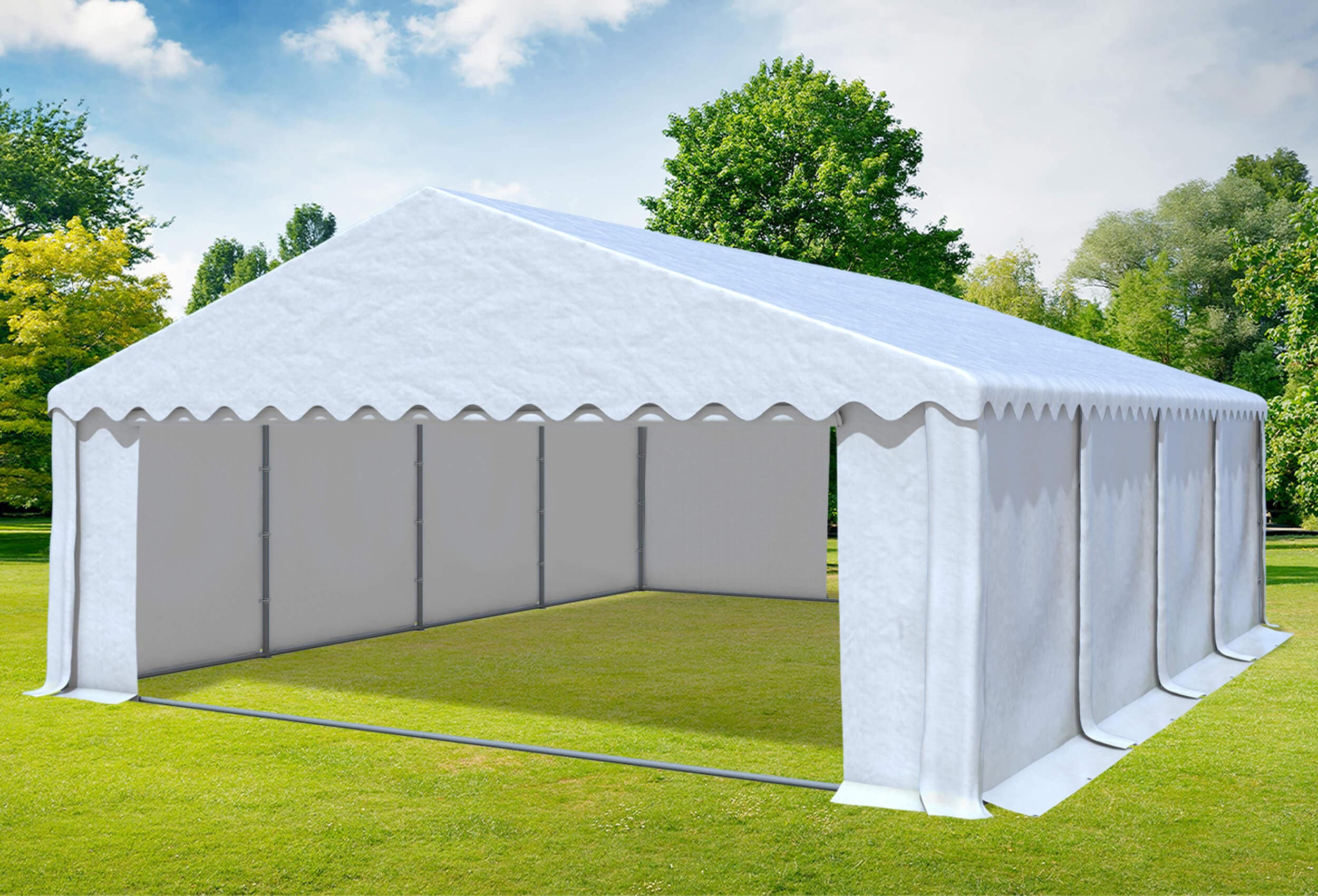 6x8 m Partyzelt, PVC weiß