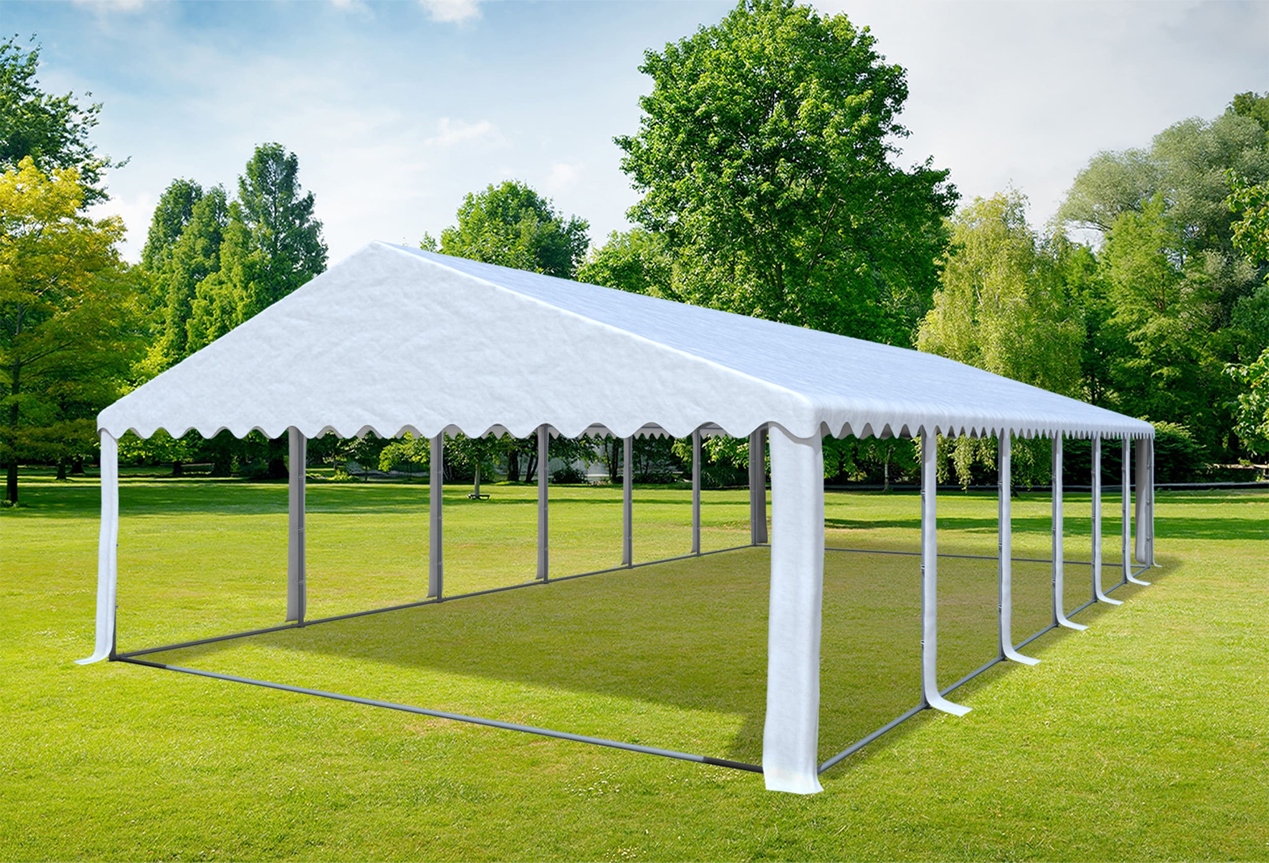 6x12 m Partyzelt, PVC weiß