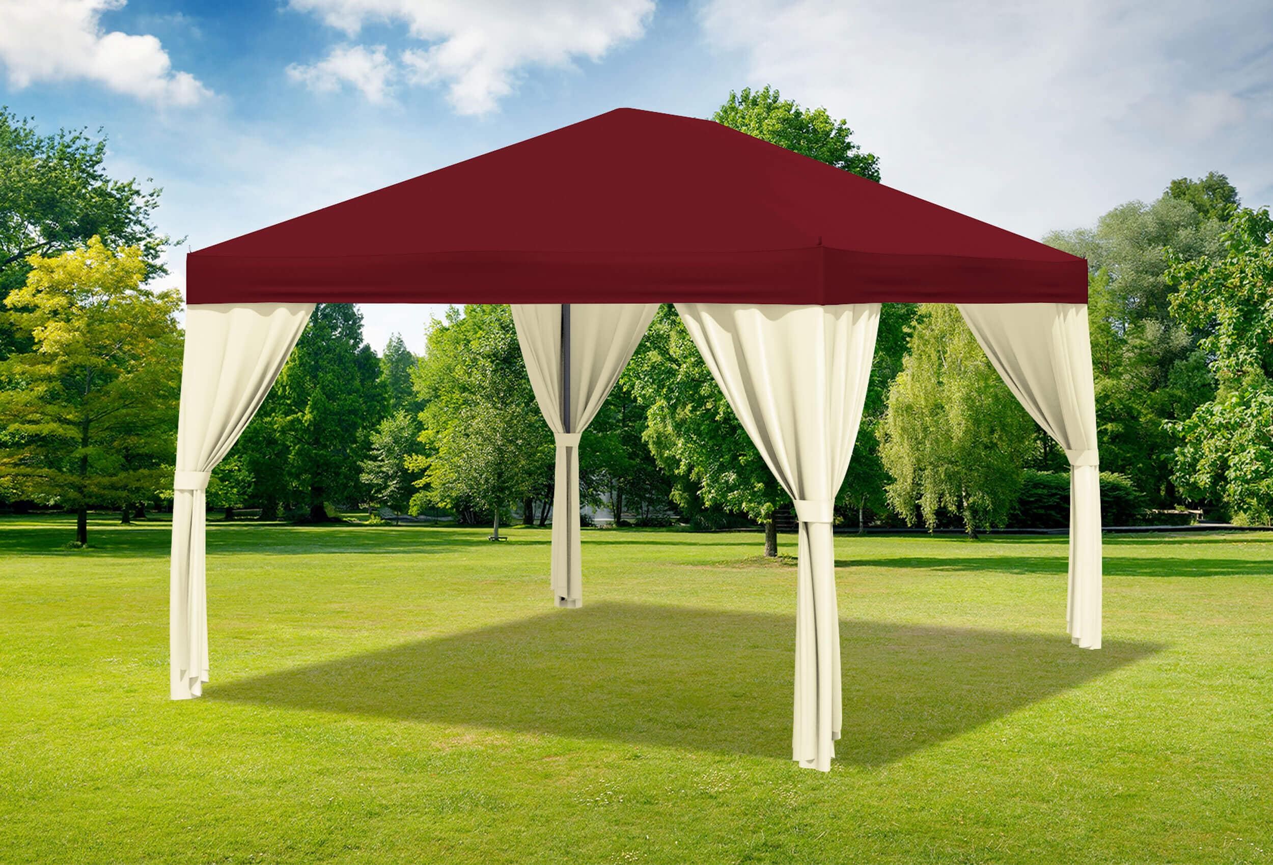 3x4 m Pavillon, Polyester PVC Sahara bordeaux